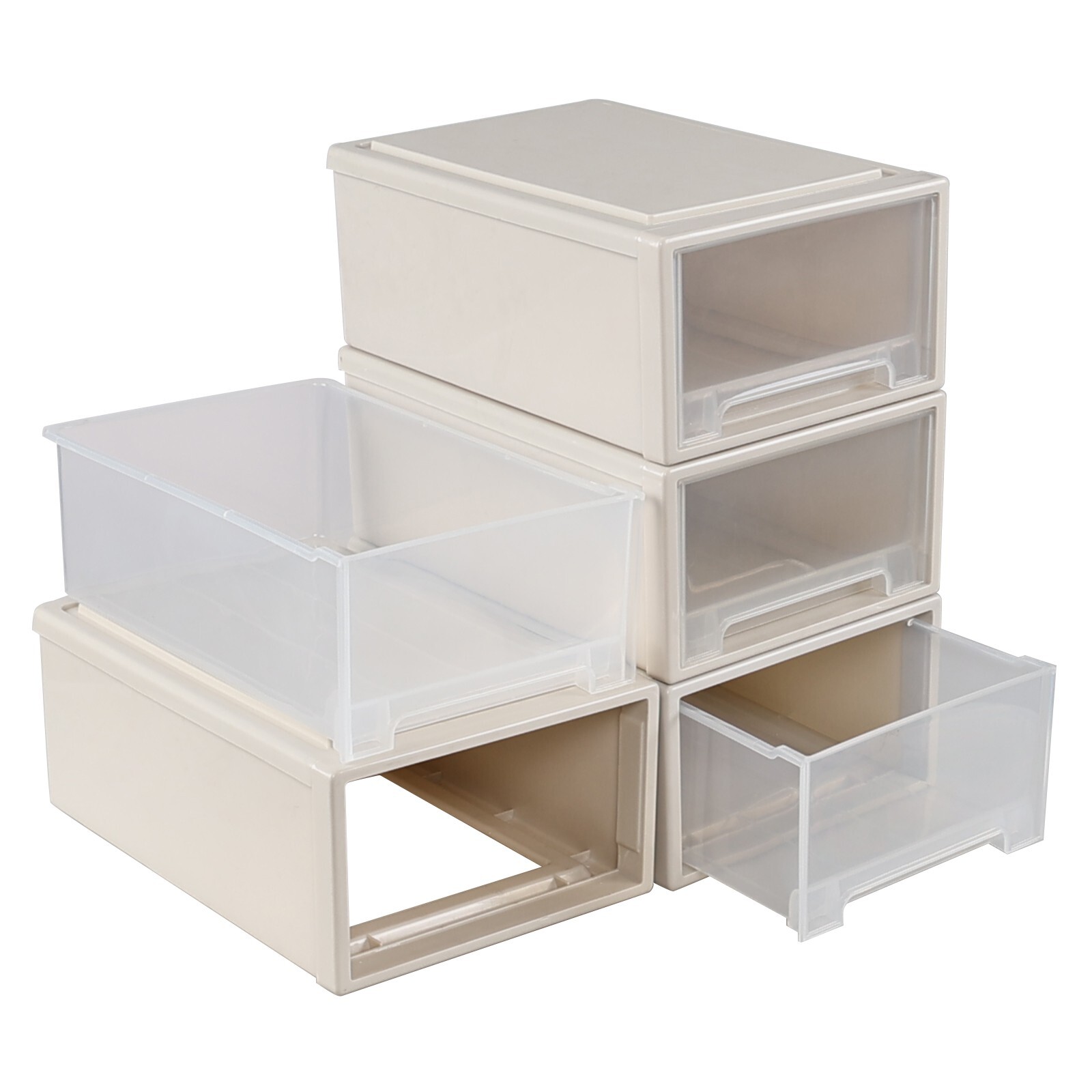 Cand 12 Quart Stackable Plastic Drawers, Plastic Compact Stacking Storage Unit