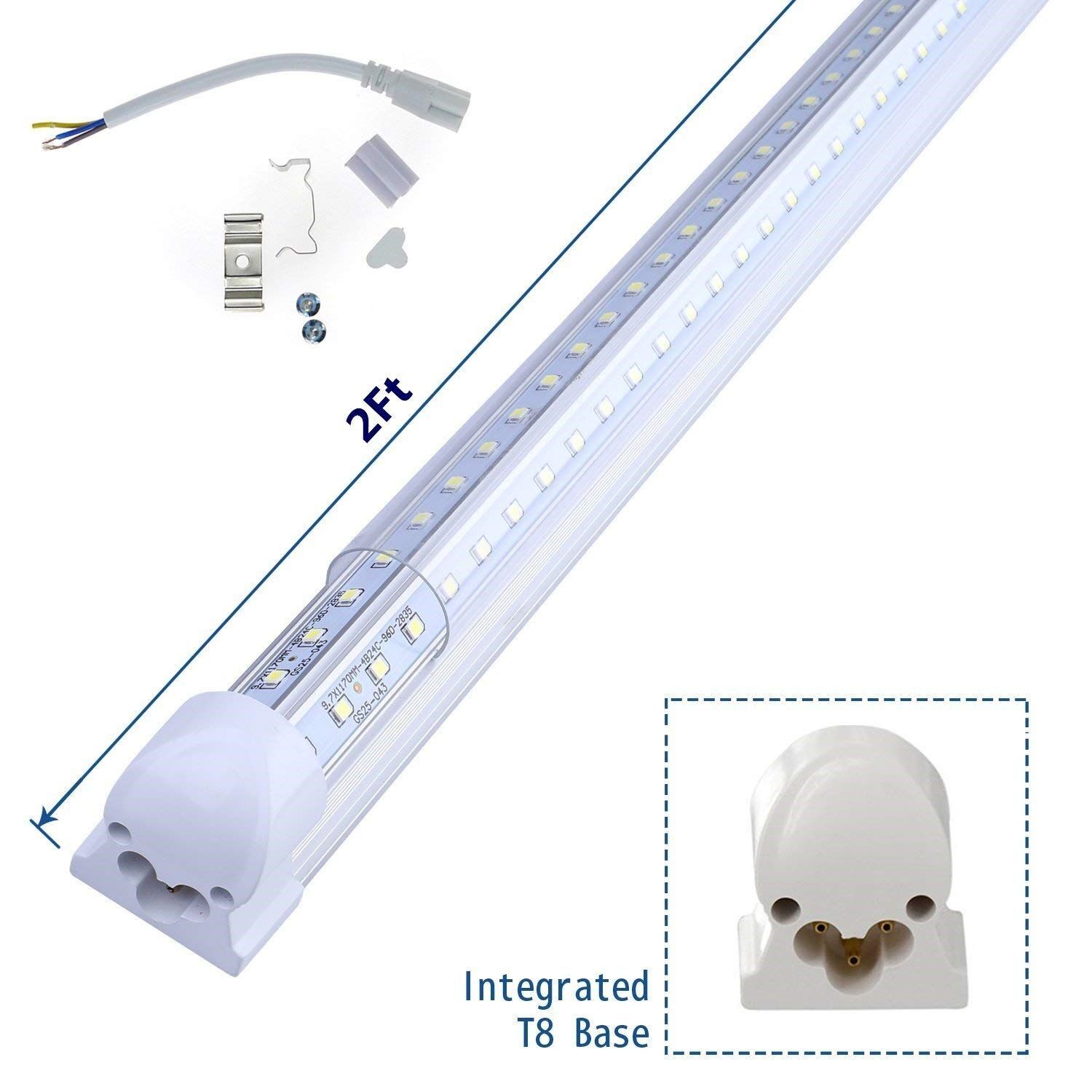 120W LED Tube Light 2FT 4FT 5FT 6FT 8FT V-shape T8 LED Shop Light Fixture 6000K