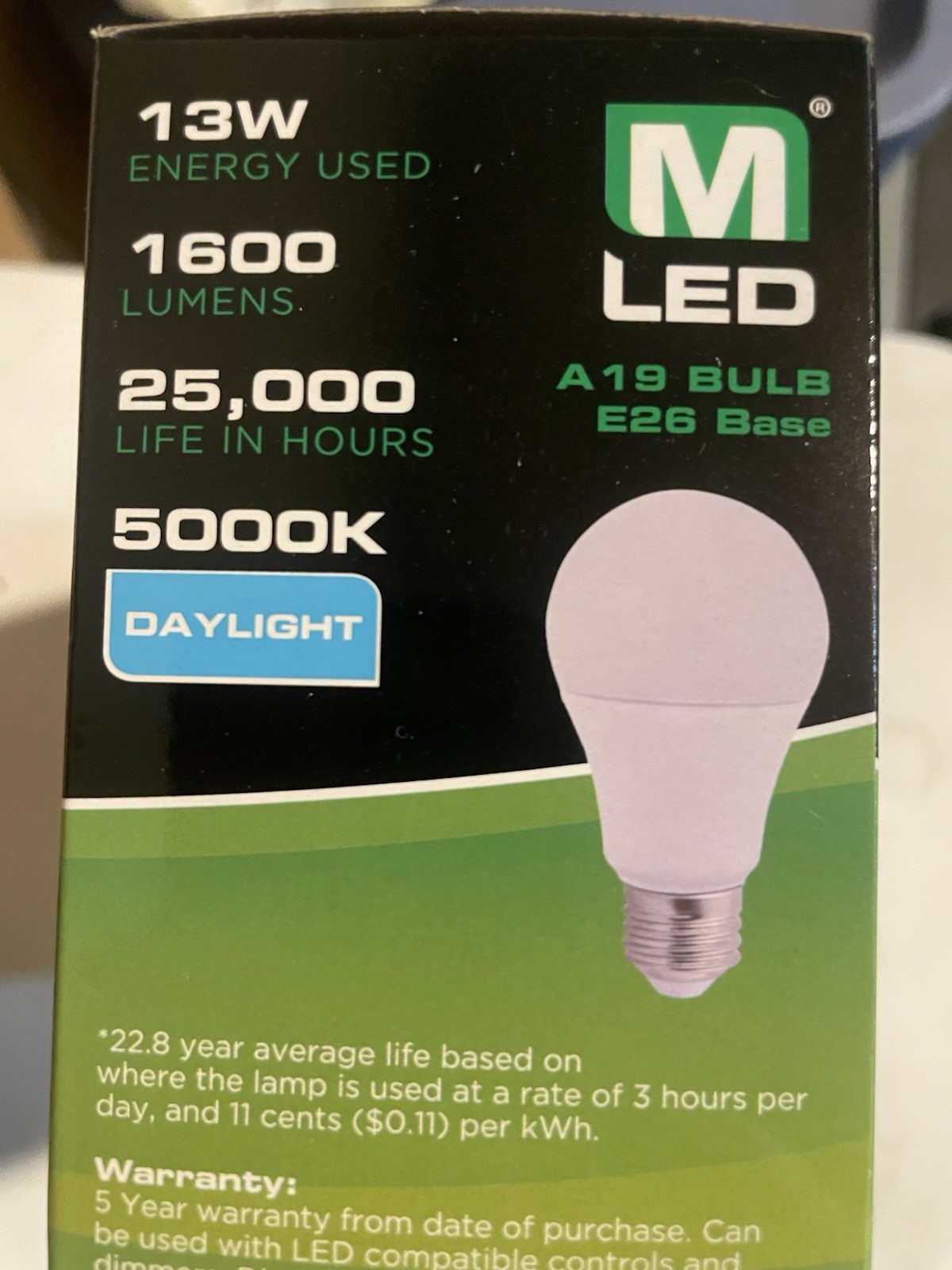 MaxLite E15A19D50/4P A19 100W Daylight 5000K Dimmable LED Bulbs – 4 Pack