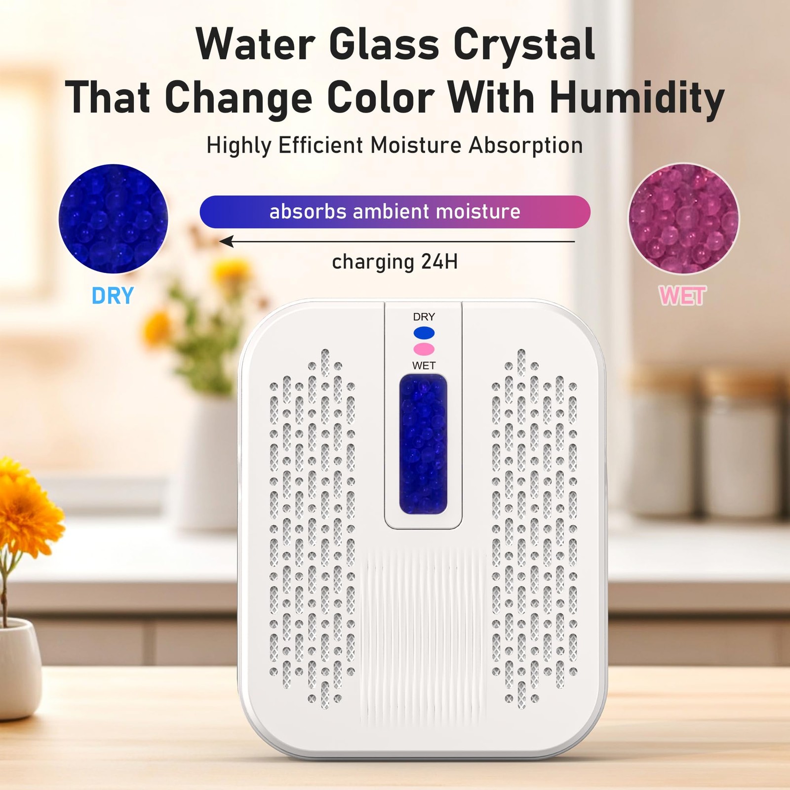 Portable Mini Dehumidifier for Bathroom, Closet, Car & Wardrobe