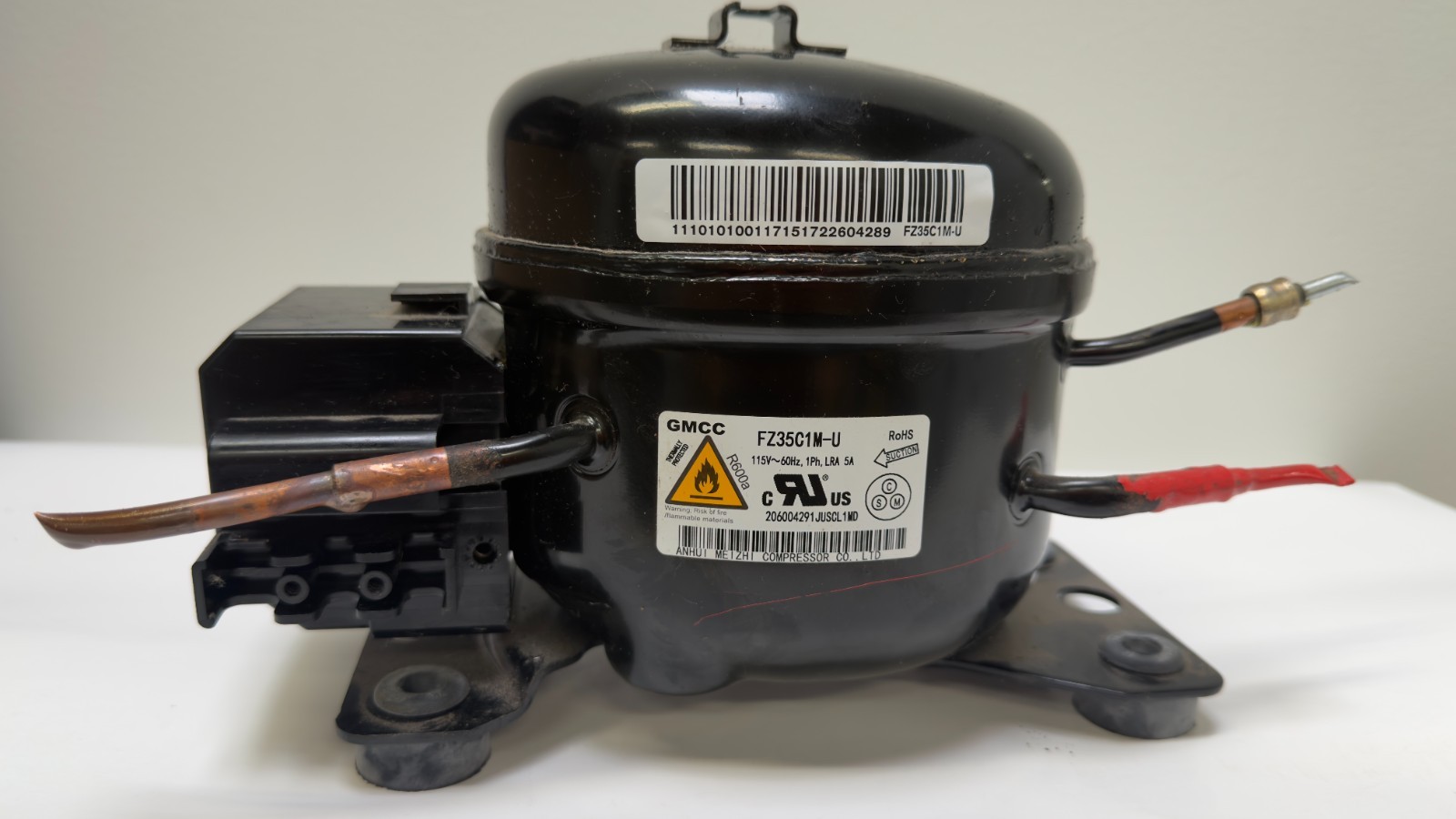 OEM GMCC FZ35C1M-U Refrigerator Compressor R600a 115V 60Hz Midea Tested