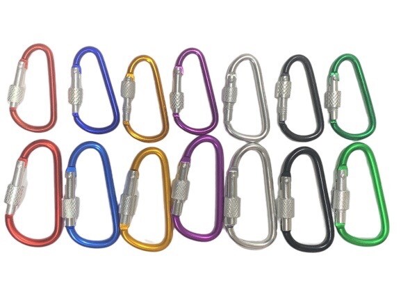 2.5″ LOCKING D-CLIP HOOKS utility aluminum Carabiner FOR camping/hiking/hunting