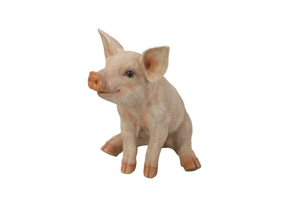 Sitting Pig Figure 3 Sizes Garden Animal Statue Decoration, Home/Farm Decor