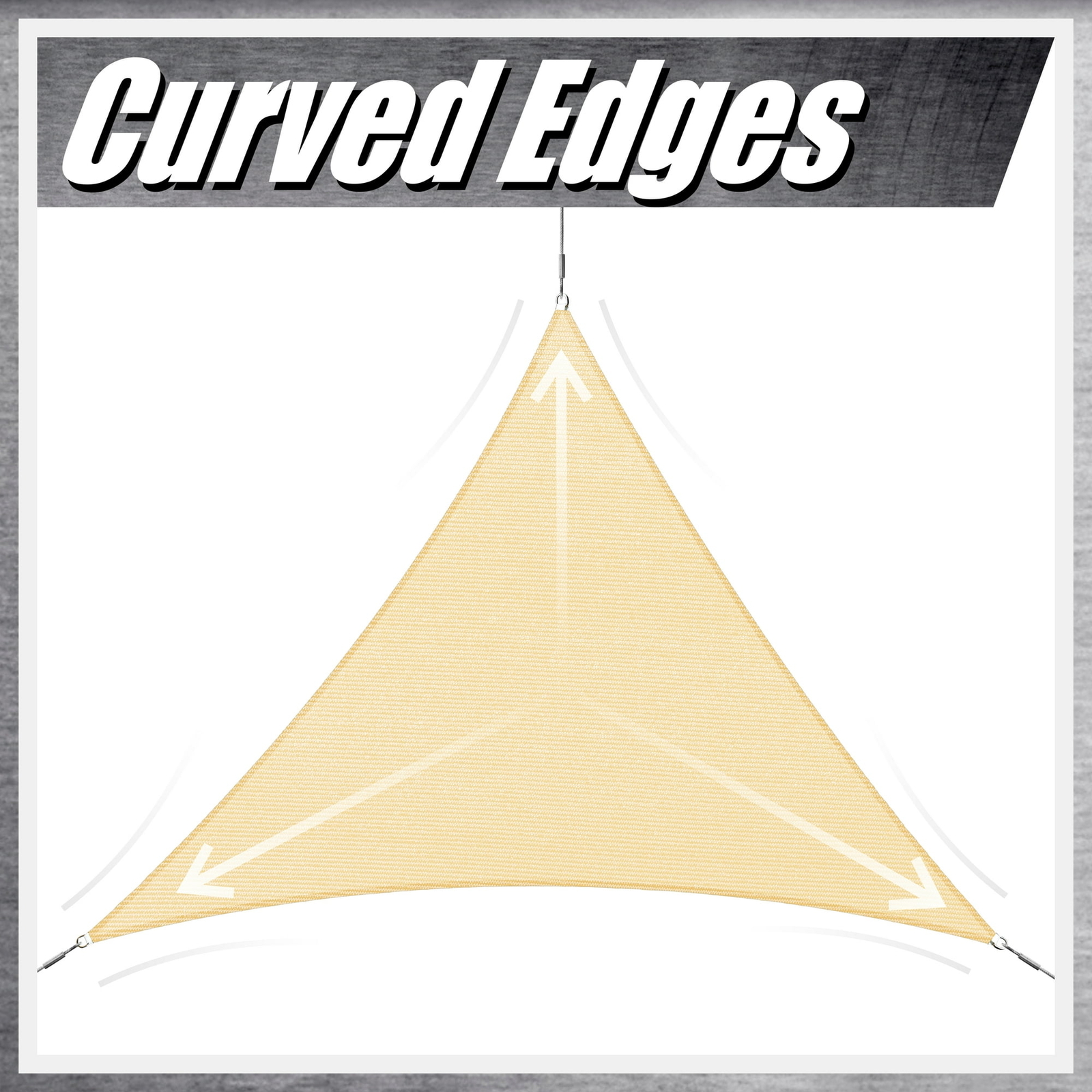 ColourTree Sand Custom Size Triangle Sun Shade Sail Canopy Fabric Outdoor Patio