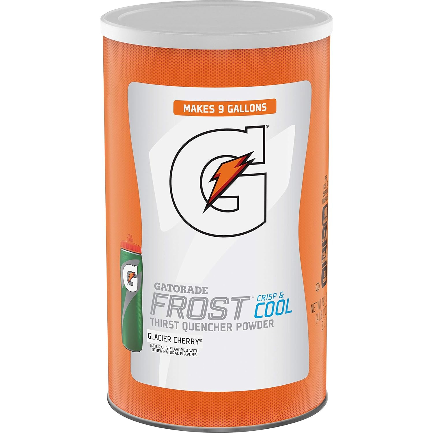 Gatorade Thirst Quencher Powder Mix Glacier Cherry 76.5oz Canister Make 9 Gallon