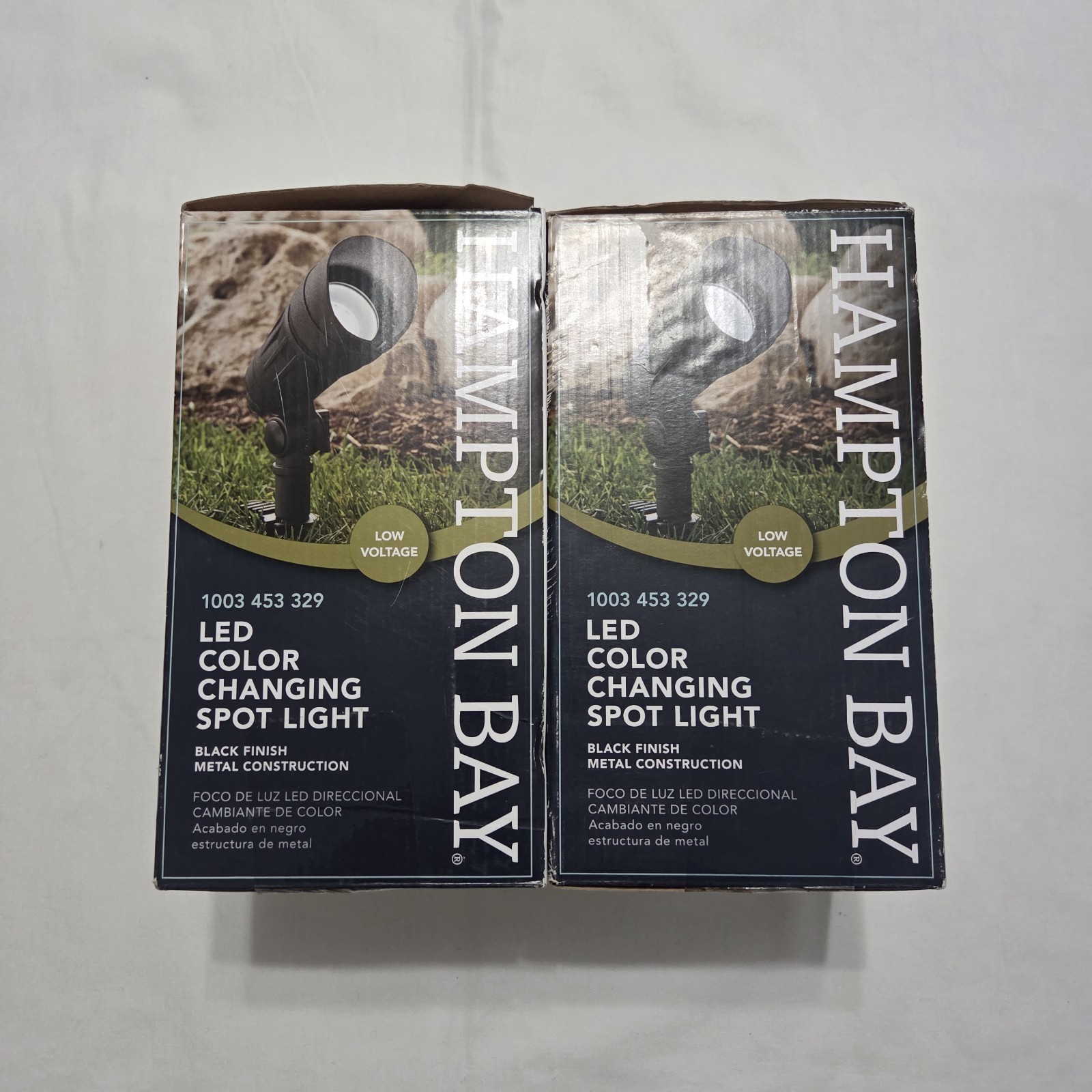 Lot of 2 Hampton Bay 400 Lumen Black LED Outdoor Spot Light IWH2301LL-7 – READ