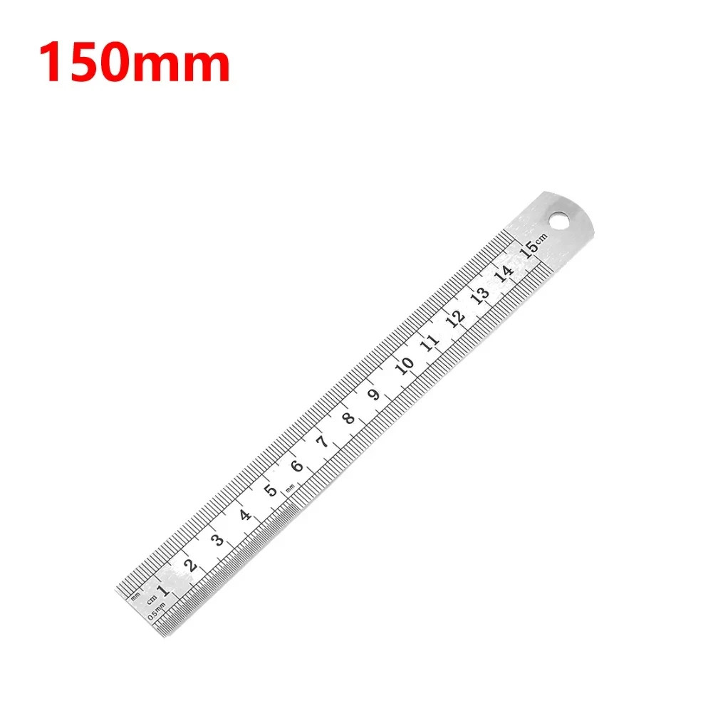 5.91 in 19.69 in Stainless Steel Straight Ruler Metal Measuring Tool
