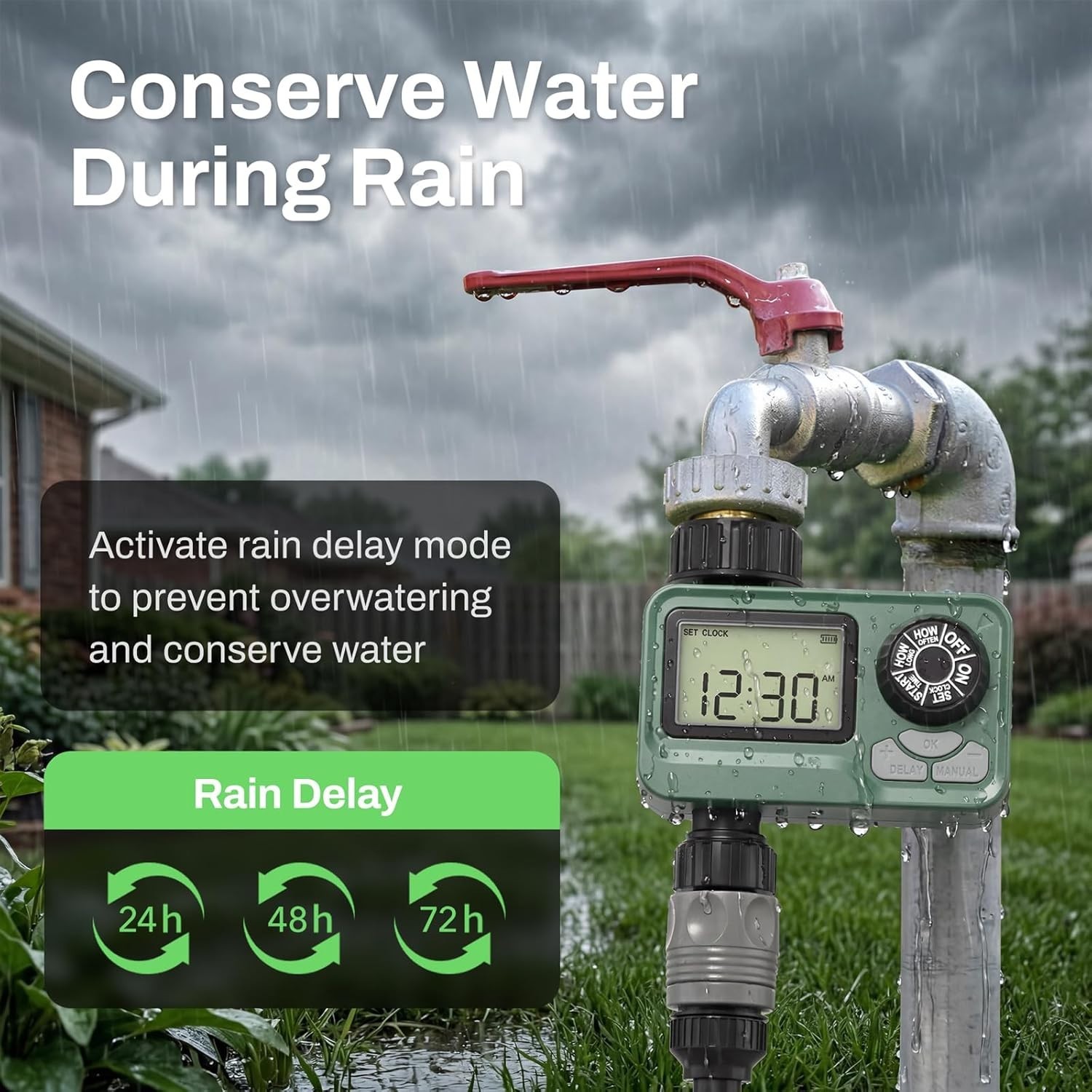BN LINK Programmable Sprinkler Timer with Rain Delay – Waterproof Digital Wat…