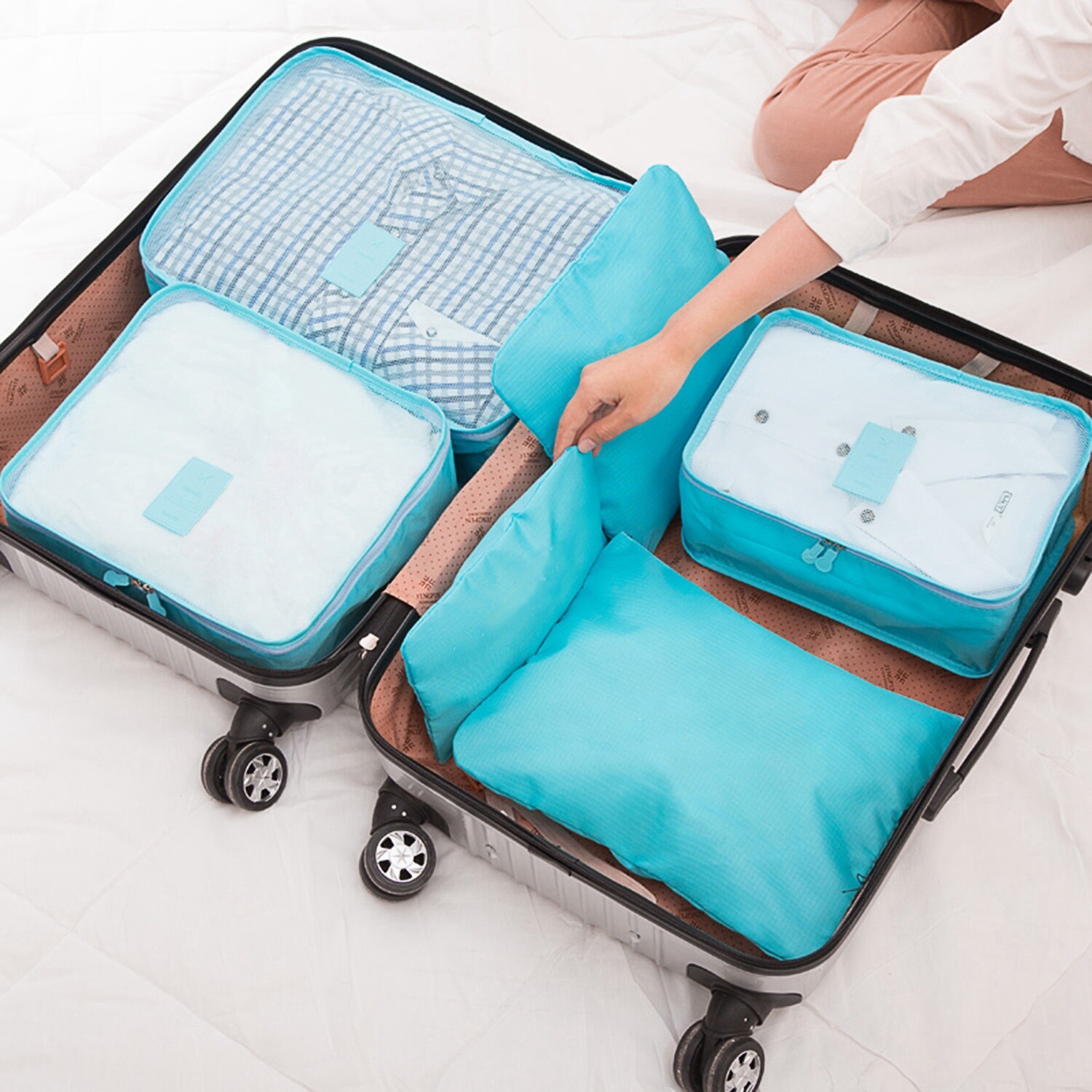 9-Pack Water-Resistant Clothes Storage Bags – Durable Travel Luggage Organizer