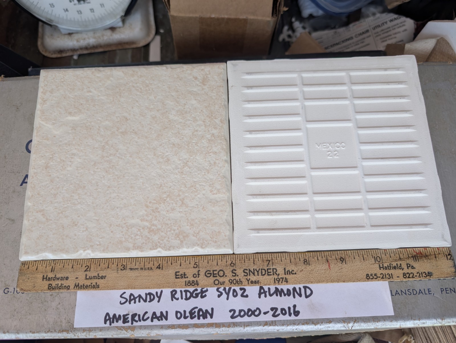 2 pcs American Olean Ceramic Tile Sandy Ridge series “Almond” SY02 6″ Square