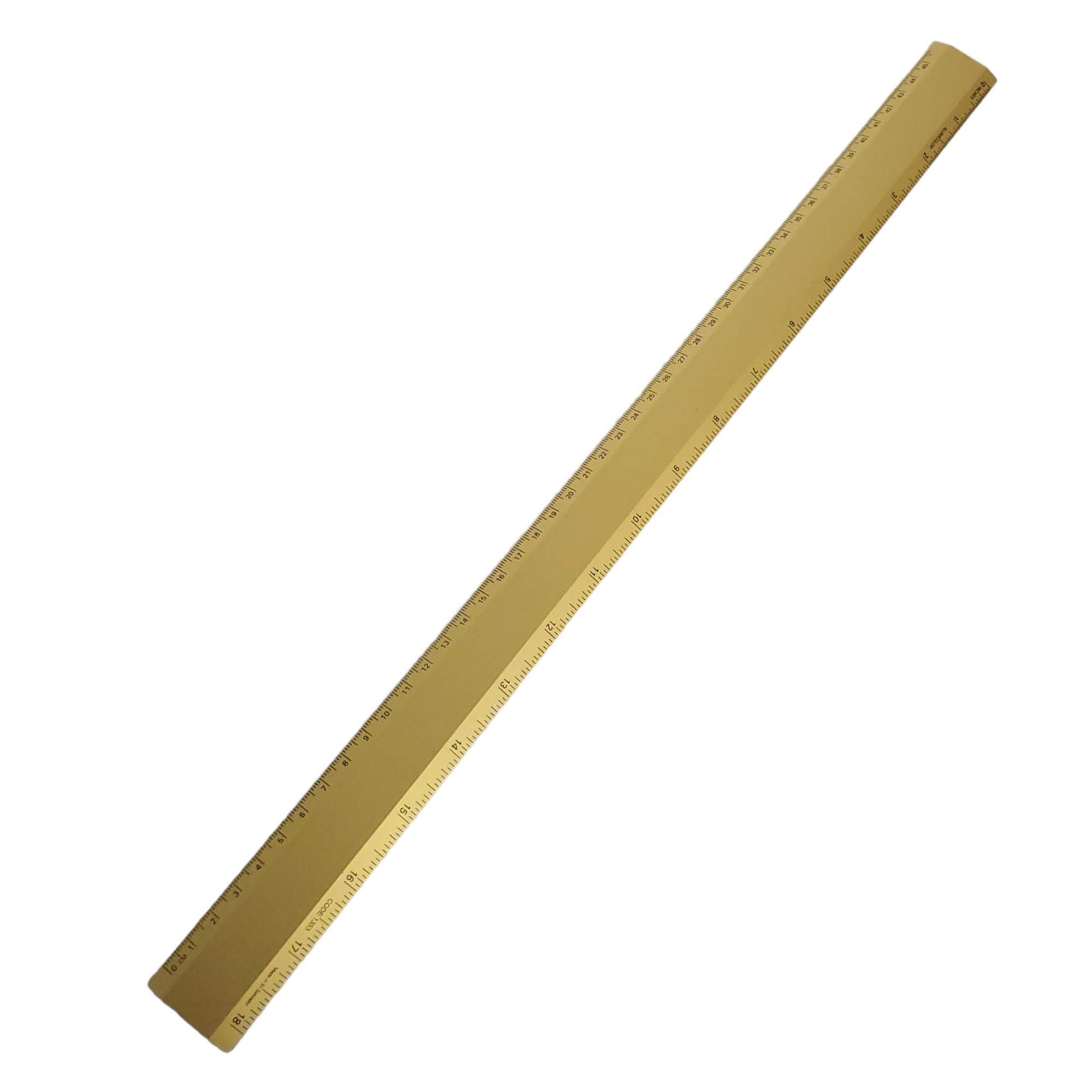 Alumicolor Aluminum Non-Slip Desk Ruler 18 Inch 45CM Gold Metric and Standard