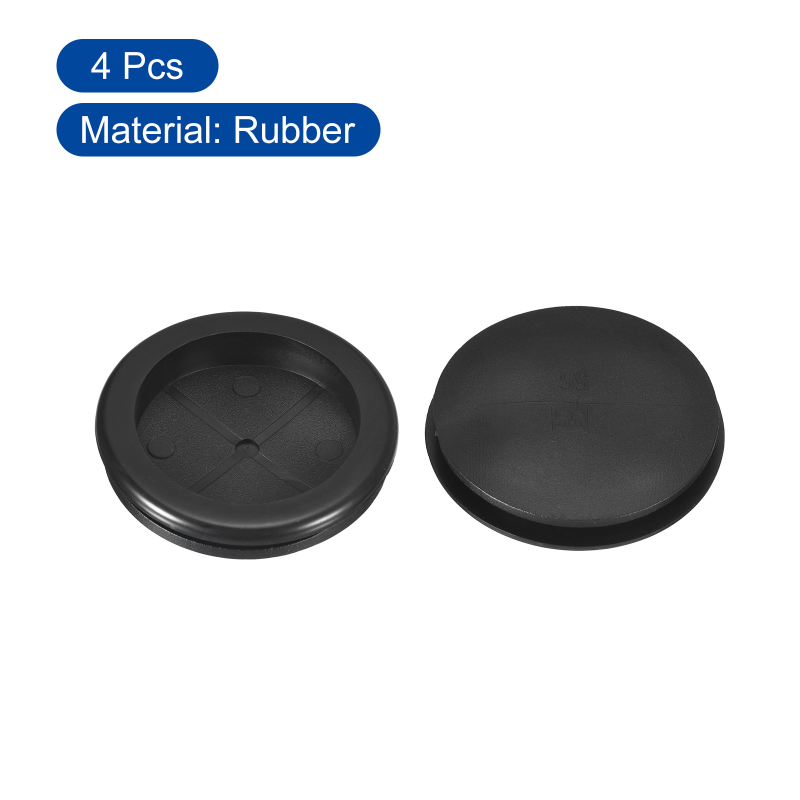 4Pcs Single Sided Rubber Grommets 2-1/8″ (55mm) Drill Hole, 2″ (48mm) ID