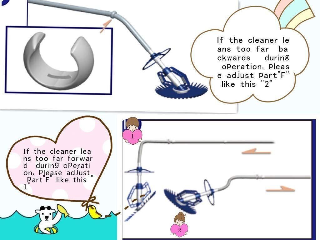 Automatic Swimming Pool Vacuum Cleaner Inground Above Ground, Hose Set Outdoor
