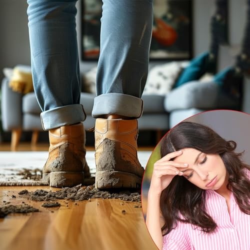 2PCS Please Remove Your Shoes Sign, Self-Adhesive No Shoes Sticker for House,