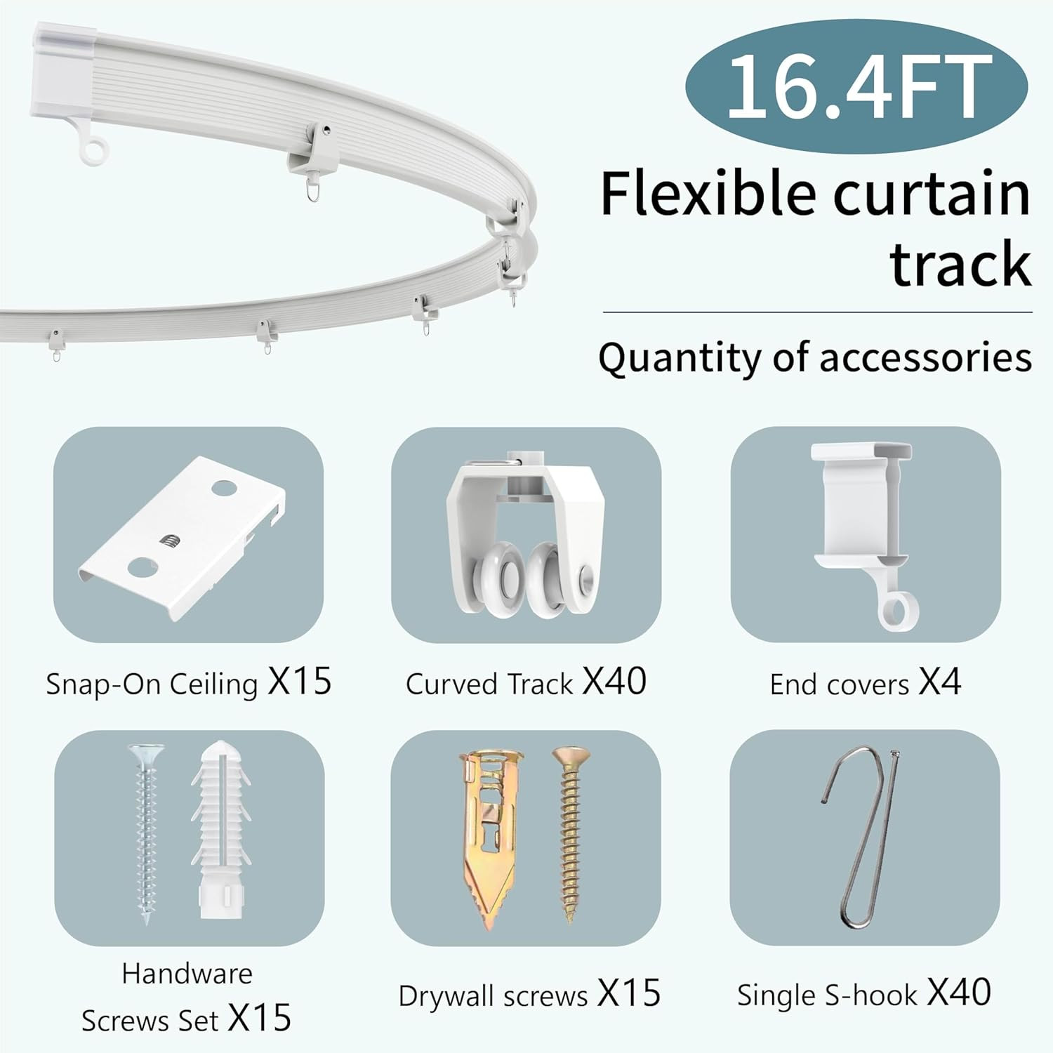 Room Divider Curtains & Flexible Bendable Tracks Set,Privacy Dividers Ceiling Tr