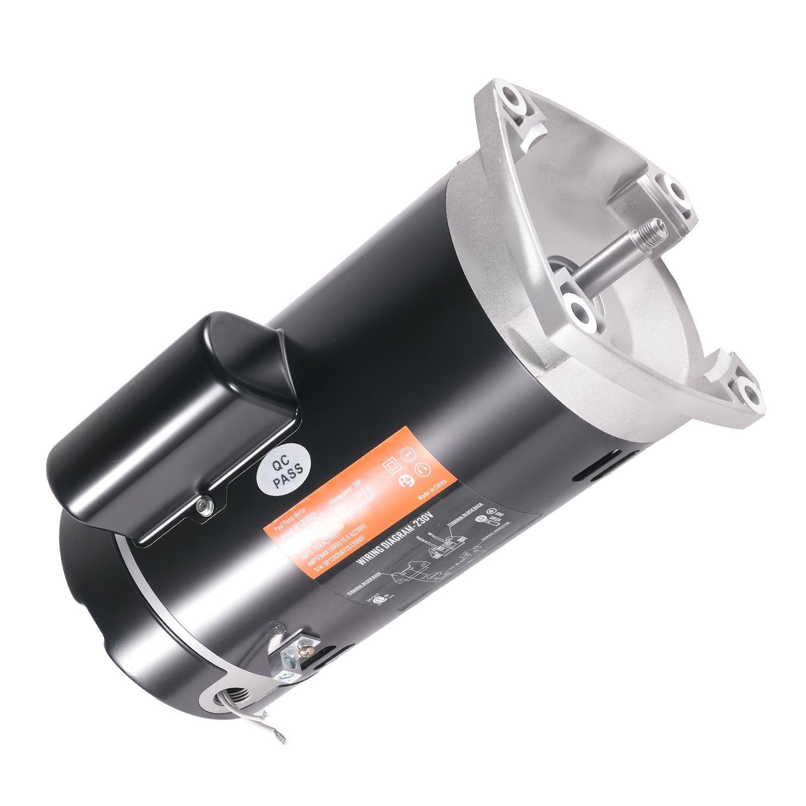 208-230V 56Y Frame 3HP Pool Motor 3450 RPM 1 Phase B2844 Service Factor 1.15