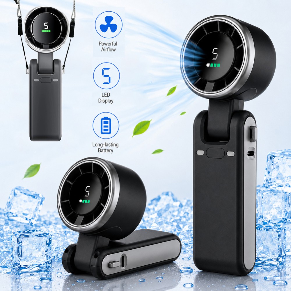 Mini Portable Handheld Turbo Fan USB Rechargeable Cooling Fan Up to 10 Hours