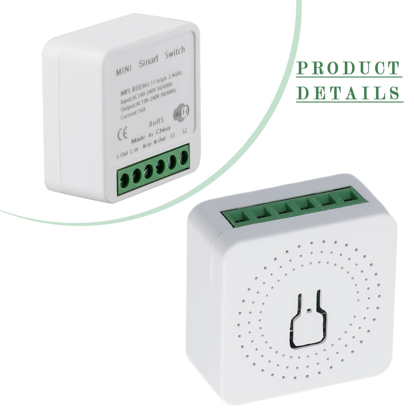Smart WiFi Light Switch with Timer Function No Hub Required 2 Way Control 16A
