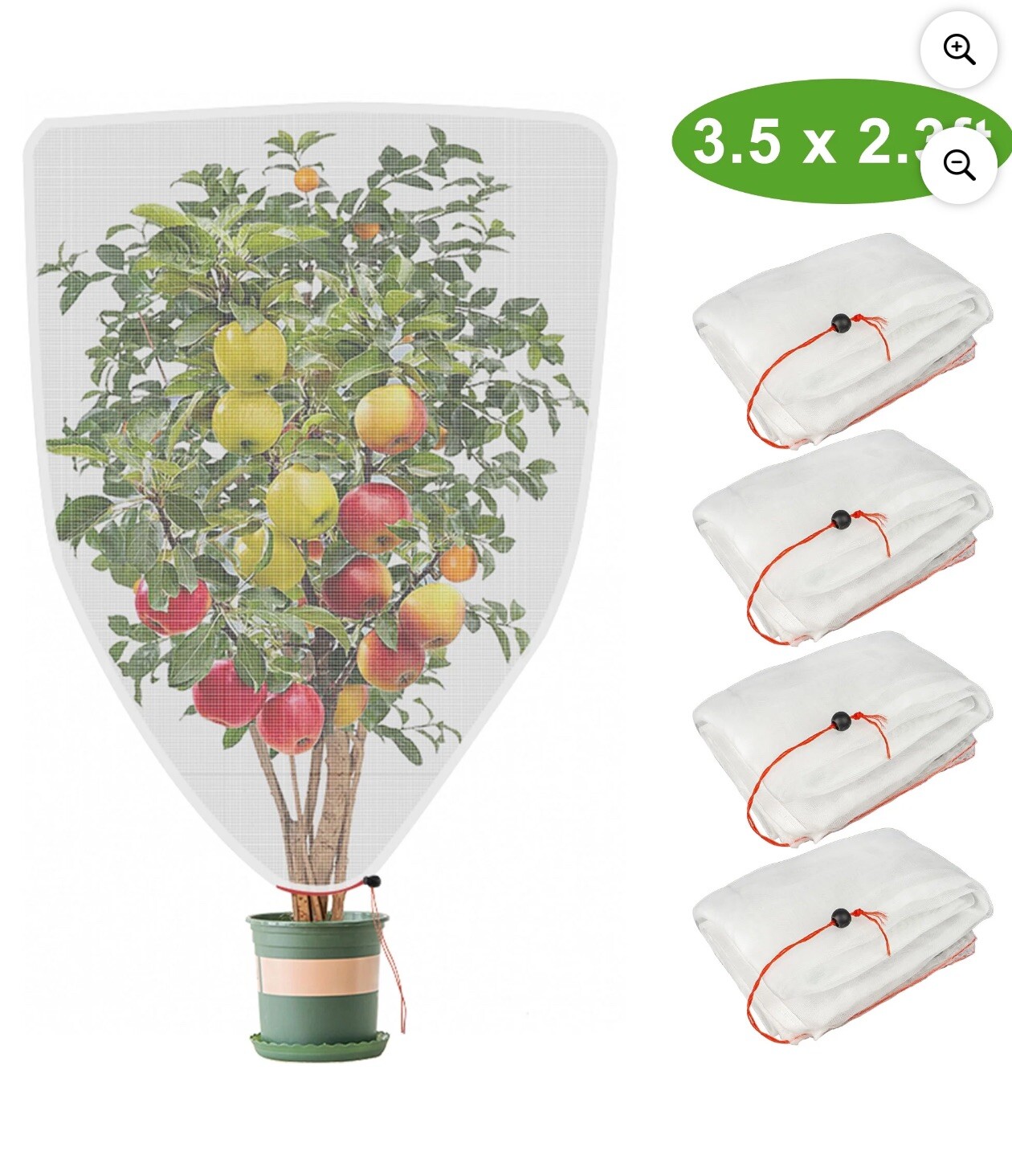 EEEkit 4 Pcs Insect Bird Barrier Nesting Meshes With Drawstring 3.5’x2.3’