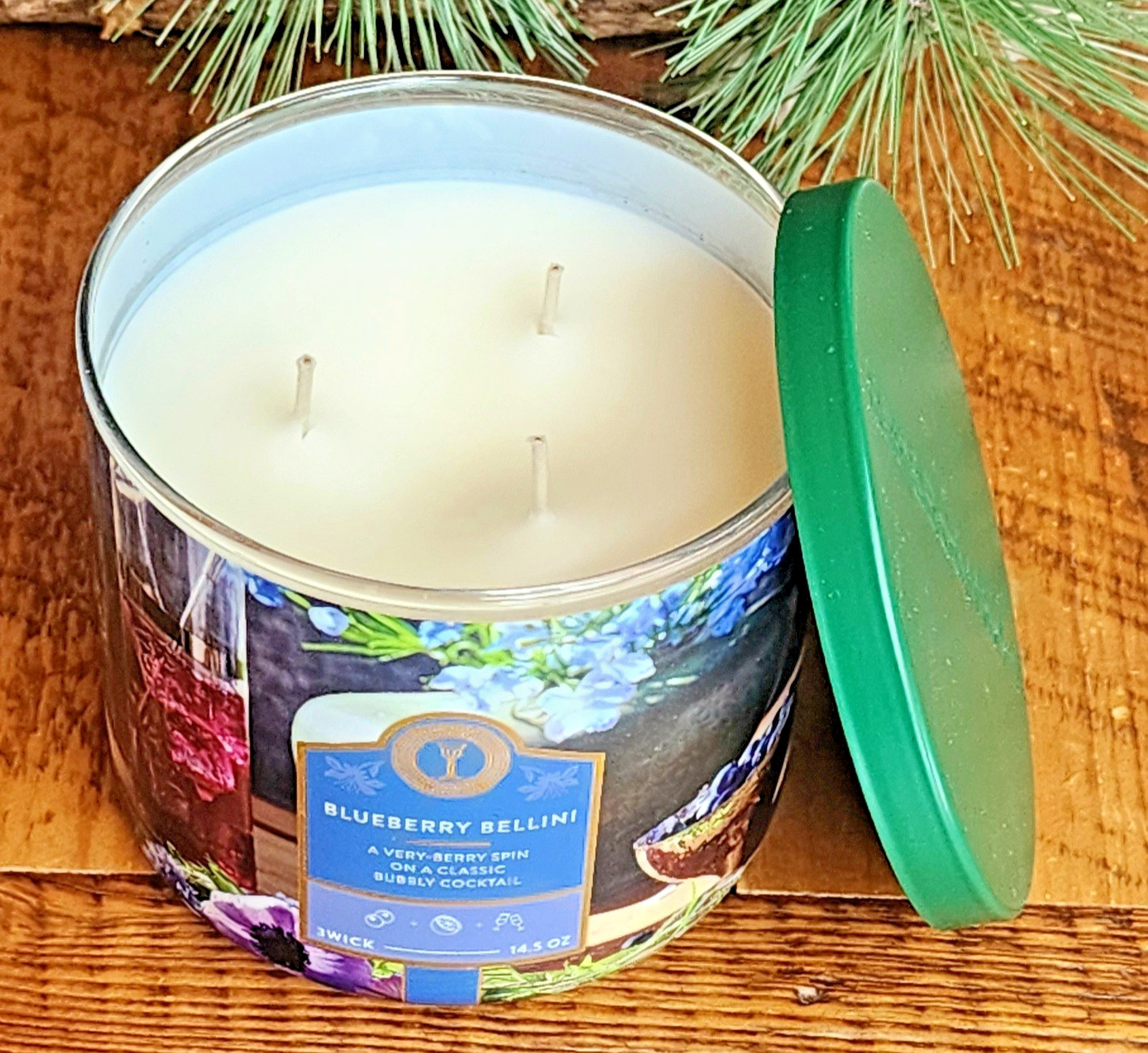 🌱🪺SPRING ~💙🫐 BLUEBERRY BELLINI~3 WICK CANDLE~Bath & Body Works~SHIPS FREE!!
