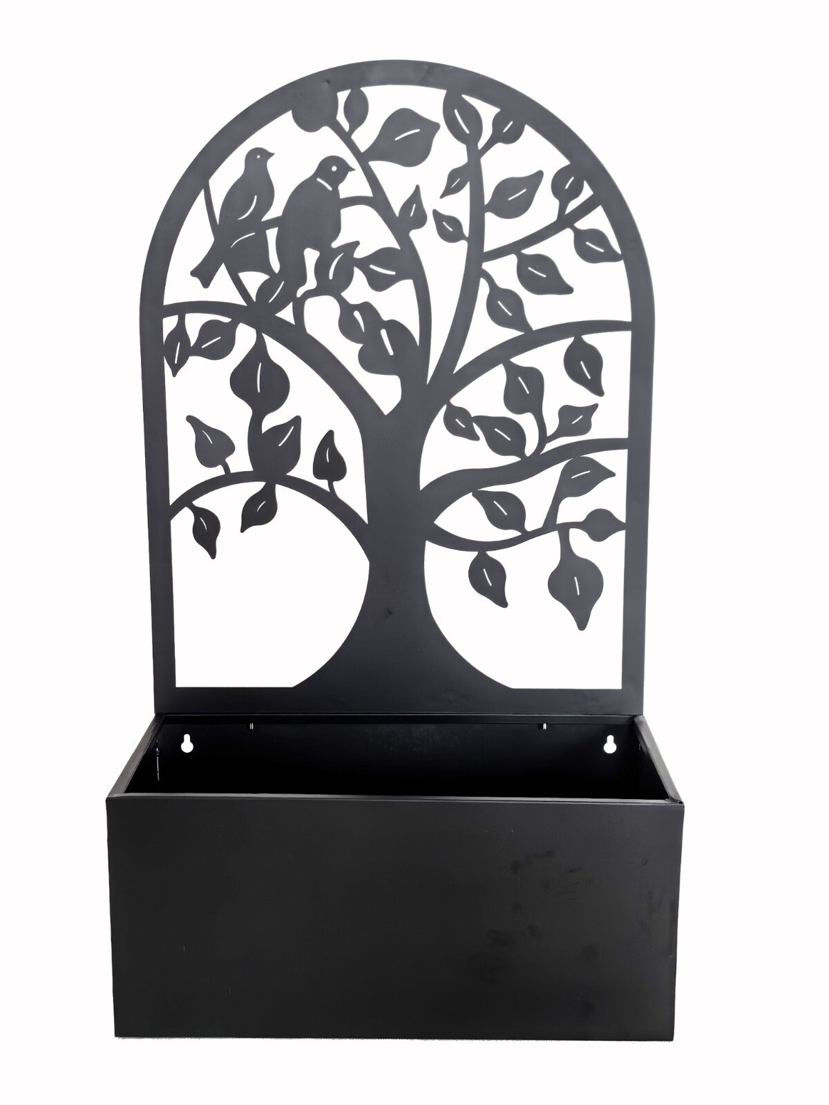 26.5″ H Metal Hanging Planter Antique Black Garden Metal Wall Decor