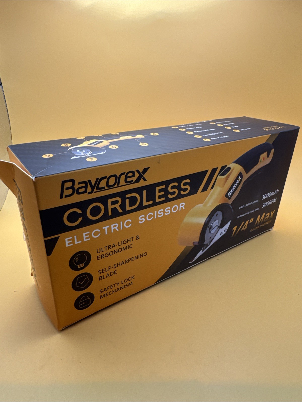 BaycoreX Cordless Electric Scissors 3000mAh Cardboard Cutter Sealed New
