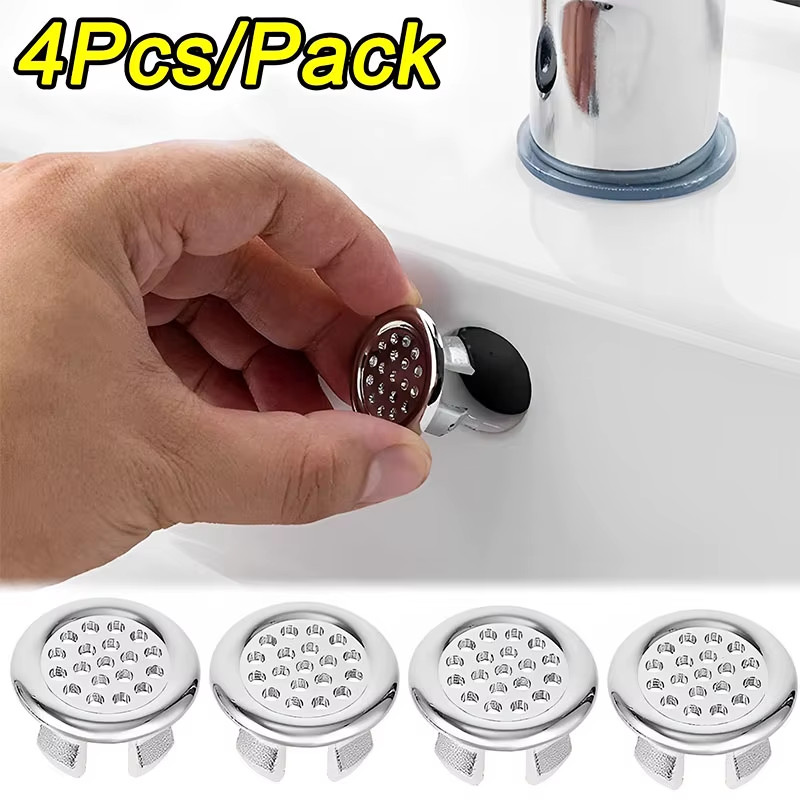 4Pcs Kitchen Bathroom Basin Circular Overflow Drain Cover Decoration Bathtub Sin