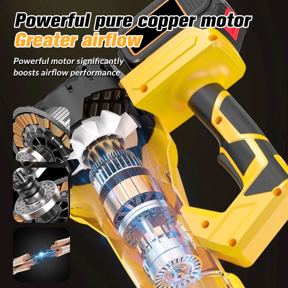 440W Cordless Leaf Blower 6 Speed Electric Handheld Leaf Blower With 2 Batteries