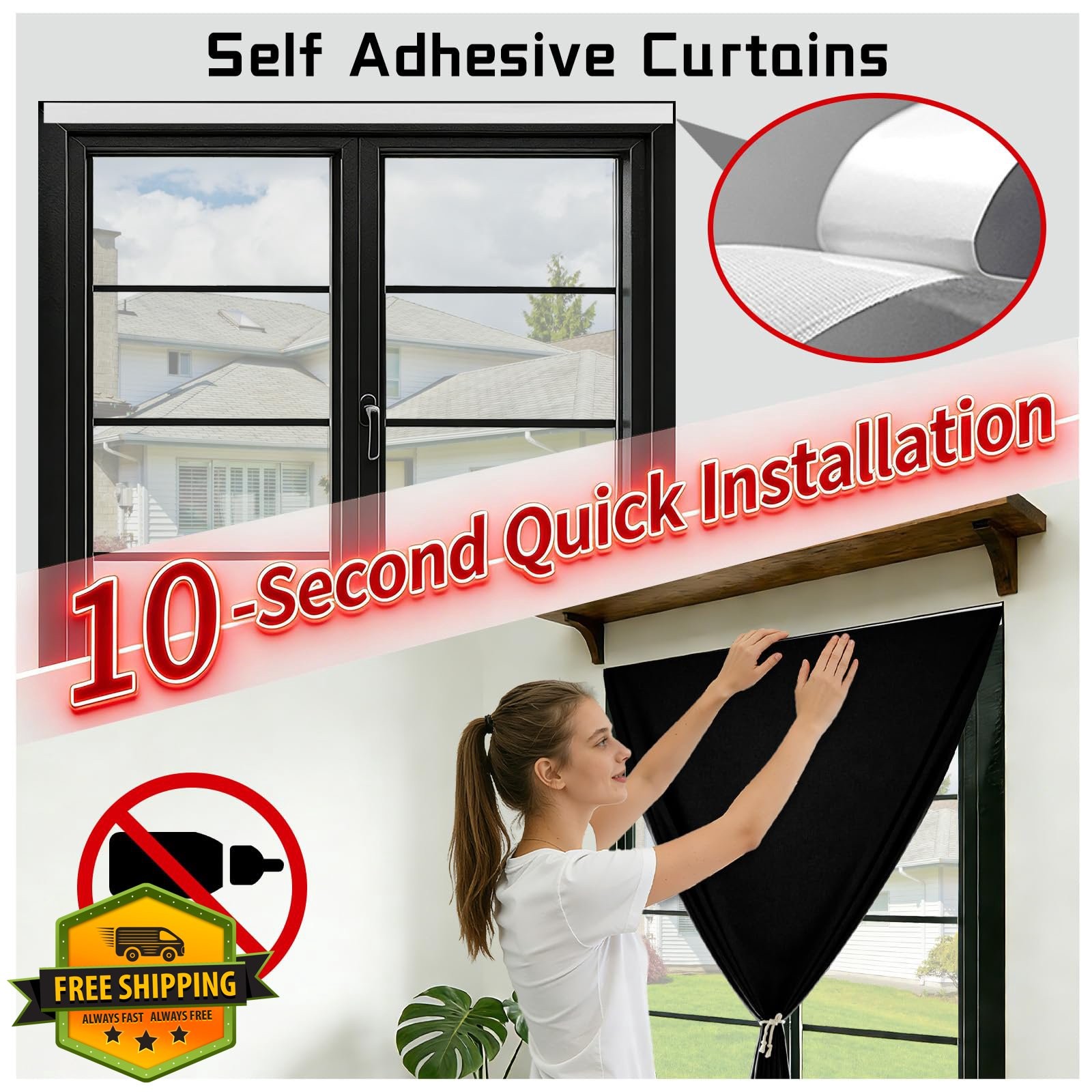 Sovtfides Blackout Panel Window Cover W35″ x L60″ Patio Door