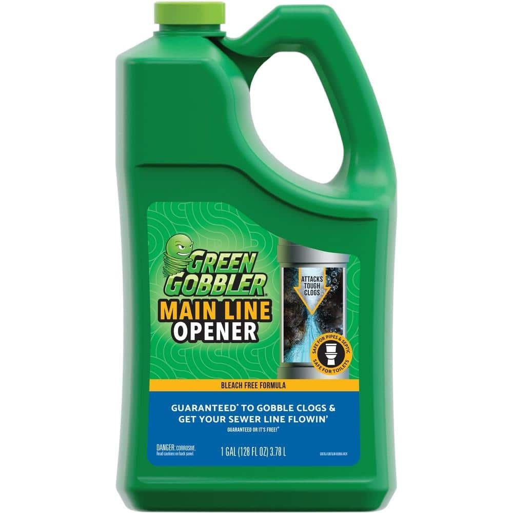 GREEN GOBBLER 1 Gal Drain Cleaner Grease Clog Remover Main Line Opener Toilet