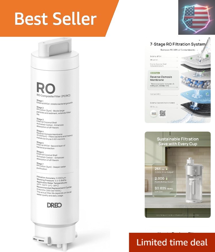 7-in-1 Reverse Osmosis Filter, Replacement for RO Water Filter 112 & 113 & 11…