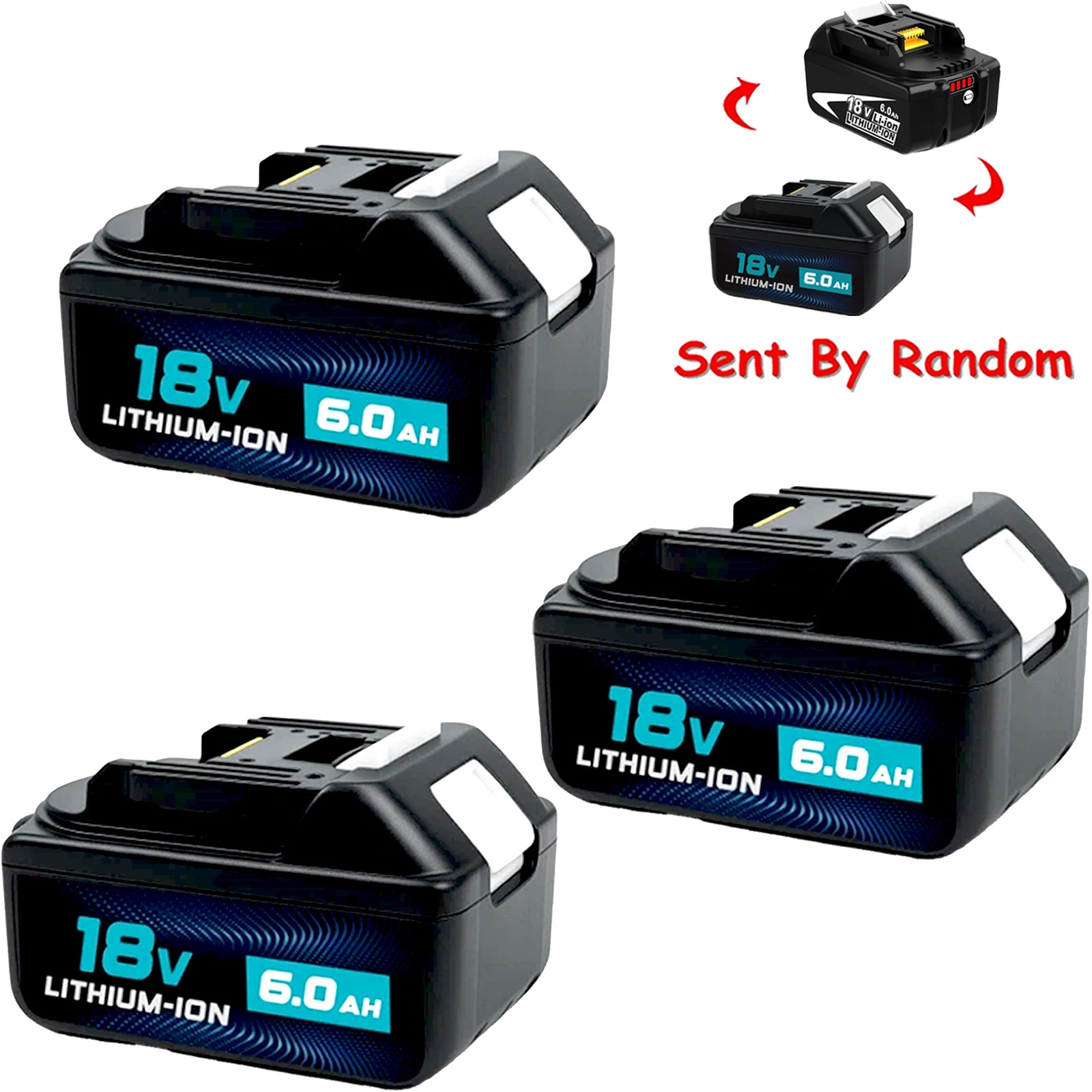 3 PACK 6.0Ah 18V Battery For Makita BL1860B BL1850B BL1840B BL1815B Lithium-Ion