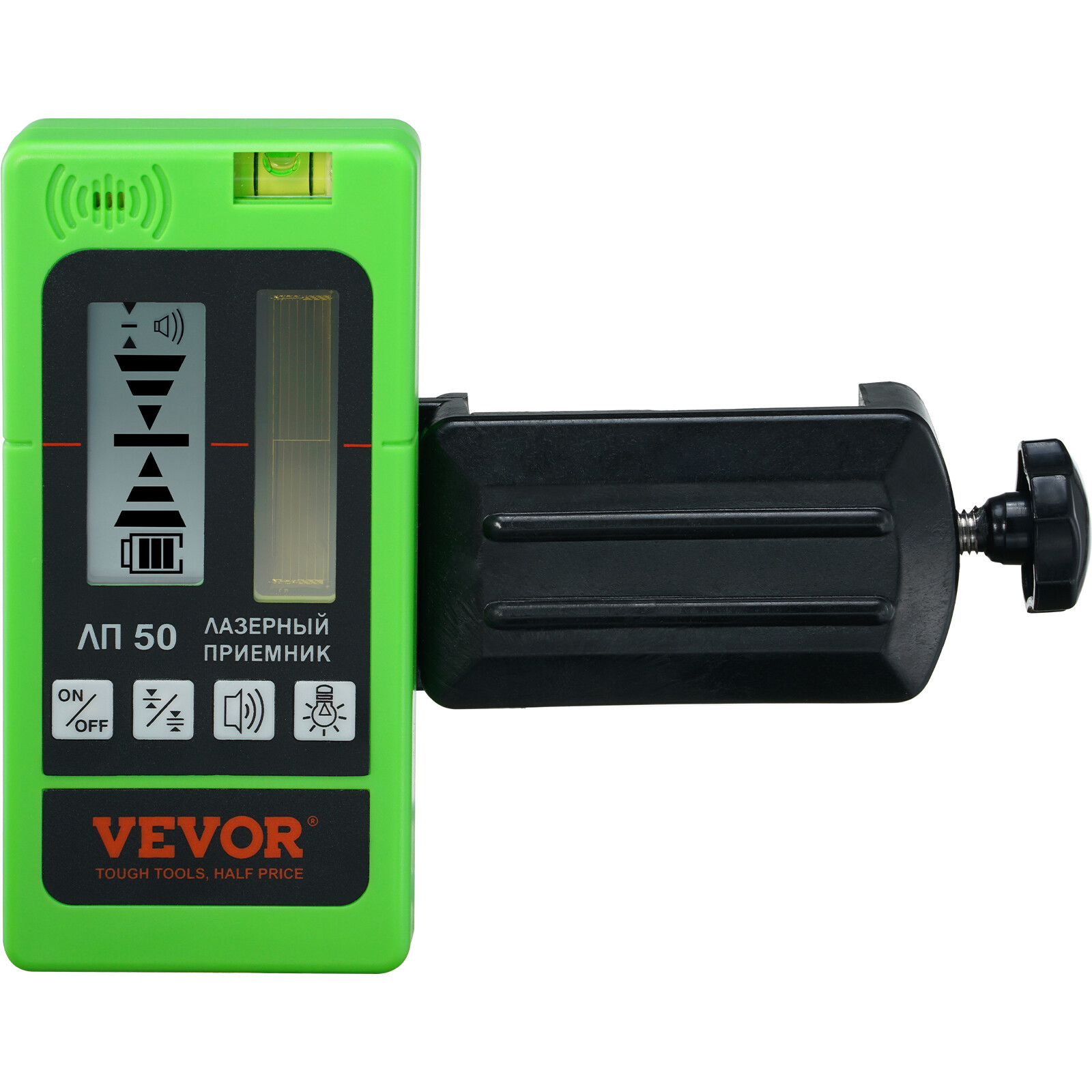 VEVOR Red Green Laser Receiver Pulsing Detector 197ft Digital LCD Dual Display