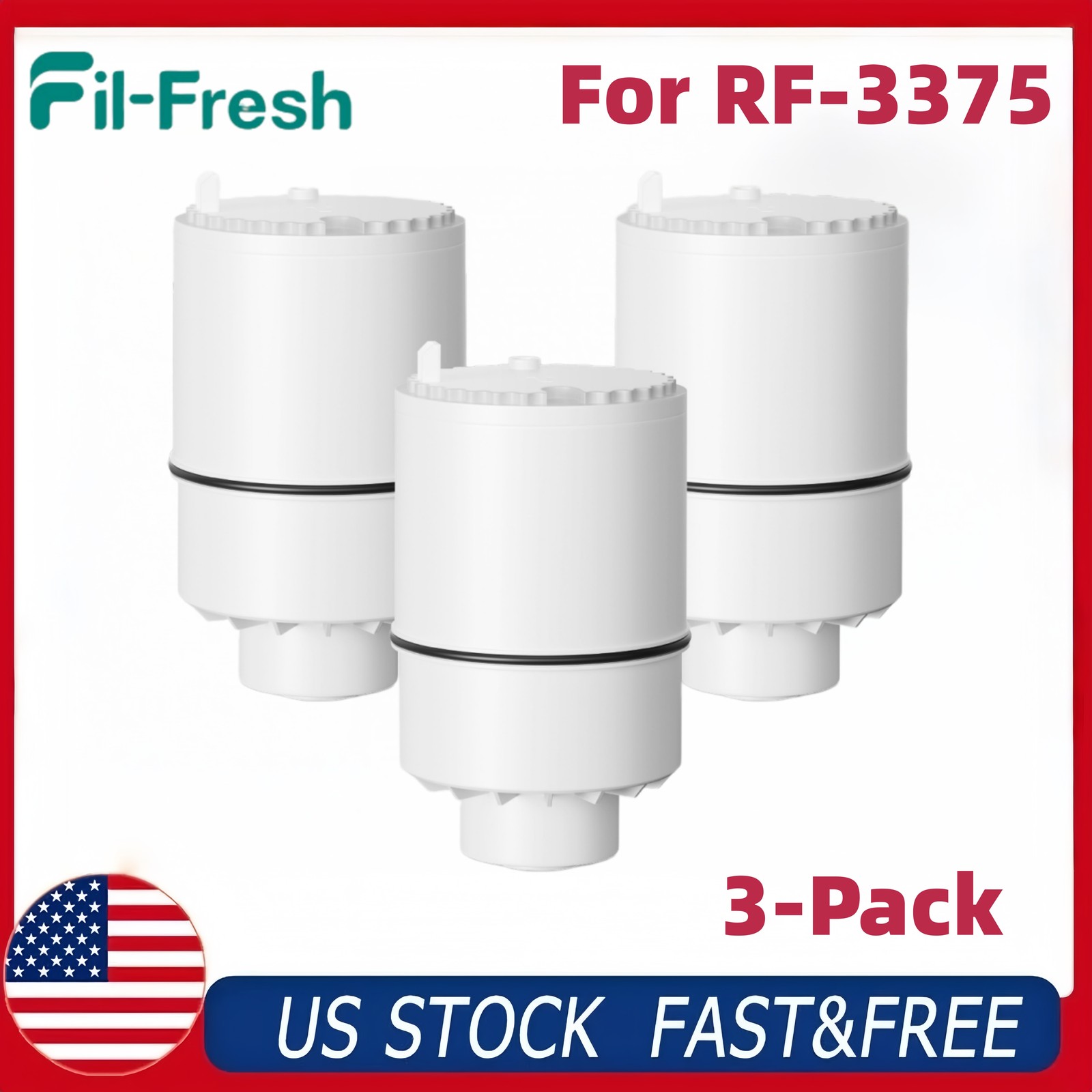 Fil-Fresh 3 Pack Faucet Filter Replacement RF-3375 for FM3700 PFM400H System