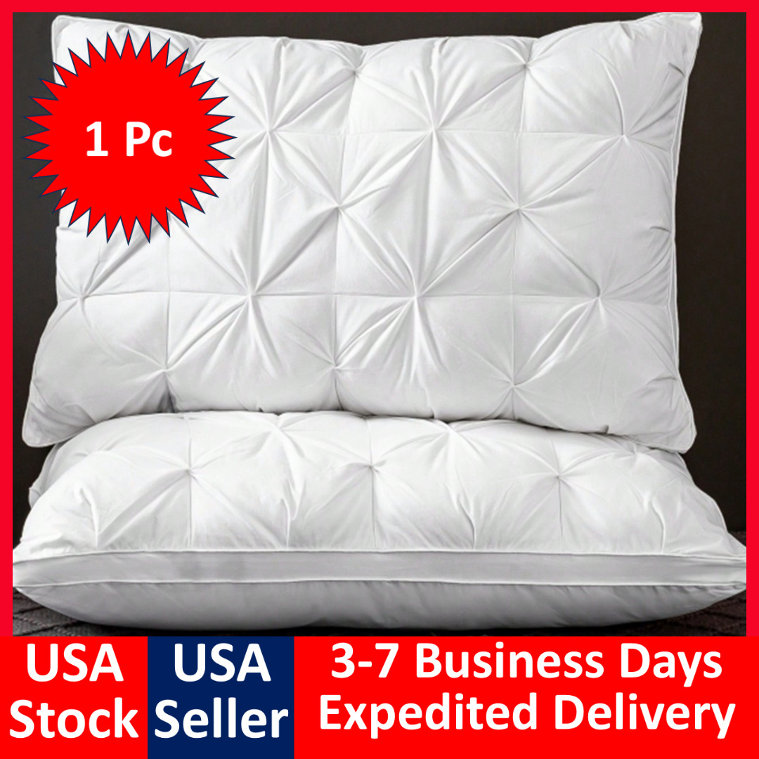 Pack of 2 Bed Pillows Quilted HOTEL QUALITY Down Alternative Gusseted Pillow