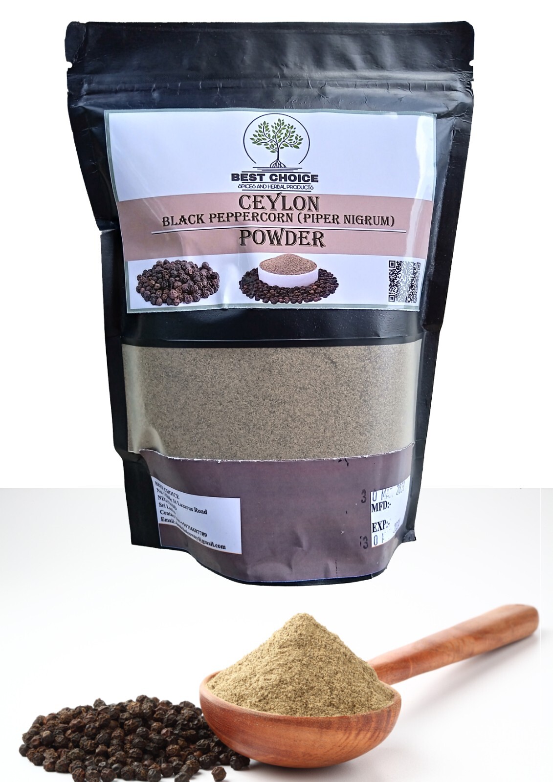 Premium Organic Black Peppercorn Powder: All-Natural Seasoning for Healthy Cook
