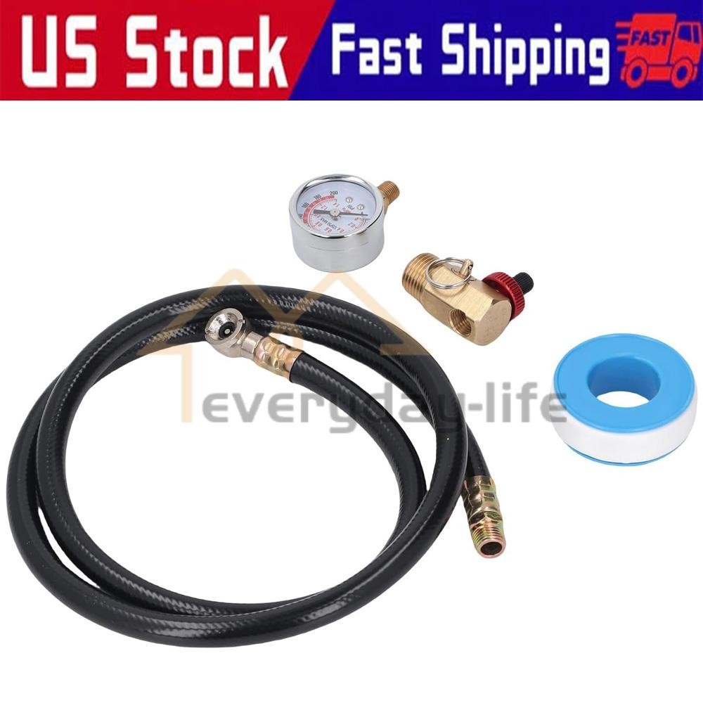 Air Tank Repair Kit W Safety Valve Pressure Gauge Hose for Portable CarryTank