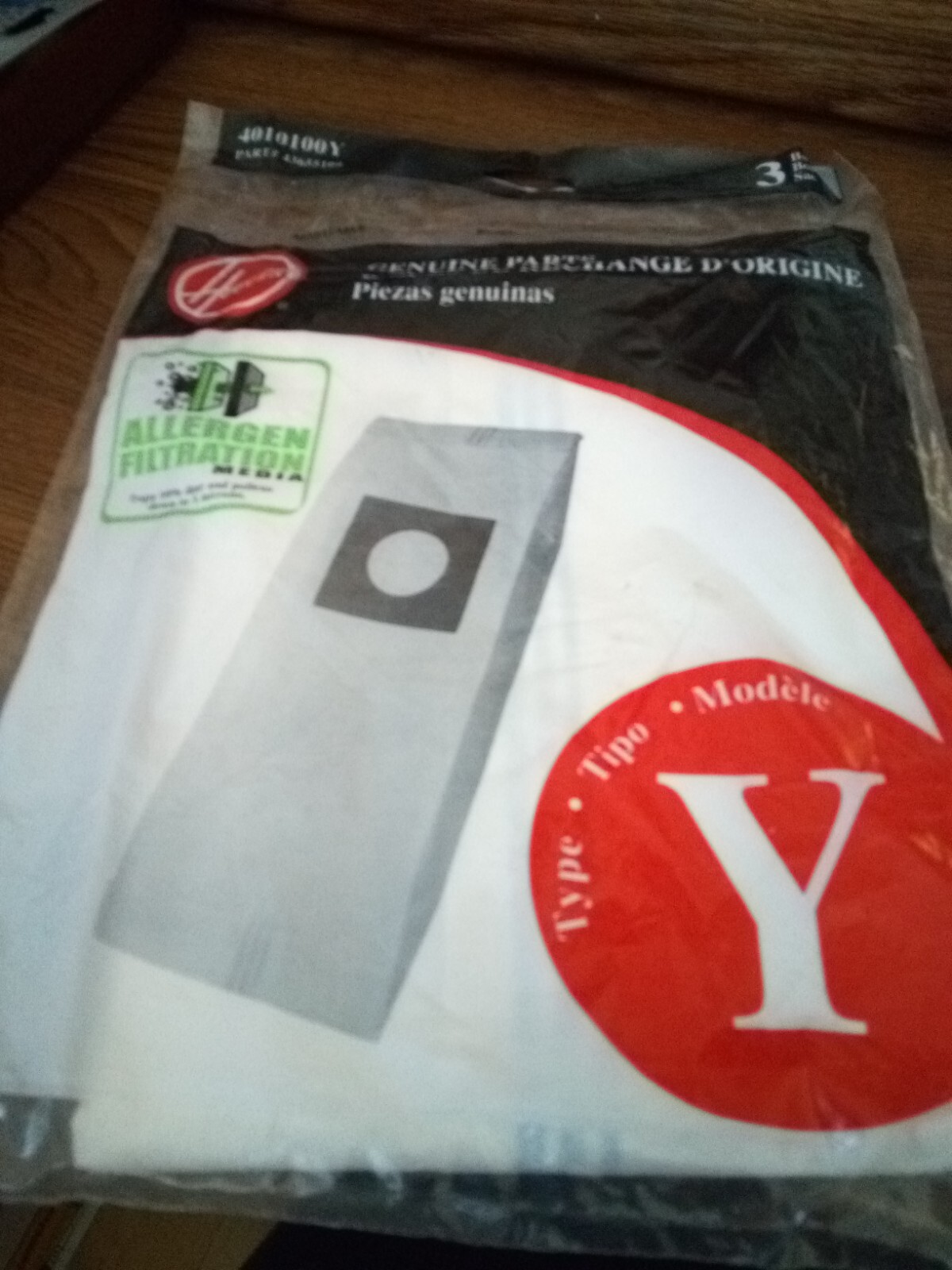 (NOS) 1 BAG OEM HOOVER Type Y Vacuum Bags For Windtunnel Allergen Filtration