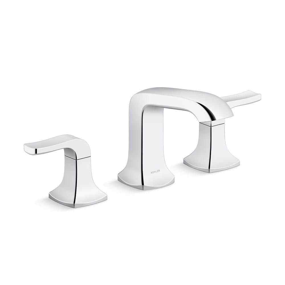KOHLER Rubicon 8 in. Widespread Double Handle Bathroom Faucet in Polished Chrome