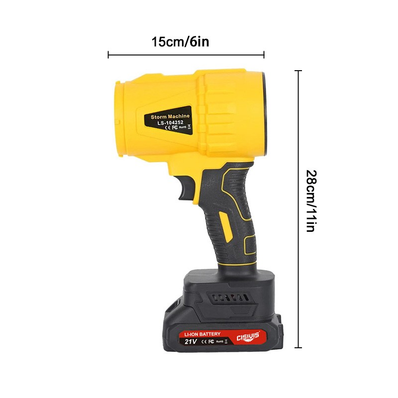 Cordless Handheld Turbo Blower Variable Speed Leaf Blower Nozzle w/ 2x Batteries