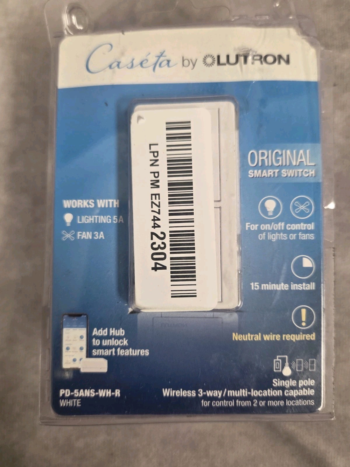 Caseta Smart Light Switch Compatible with Alexa, White