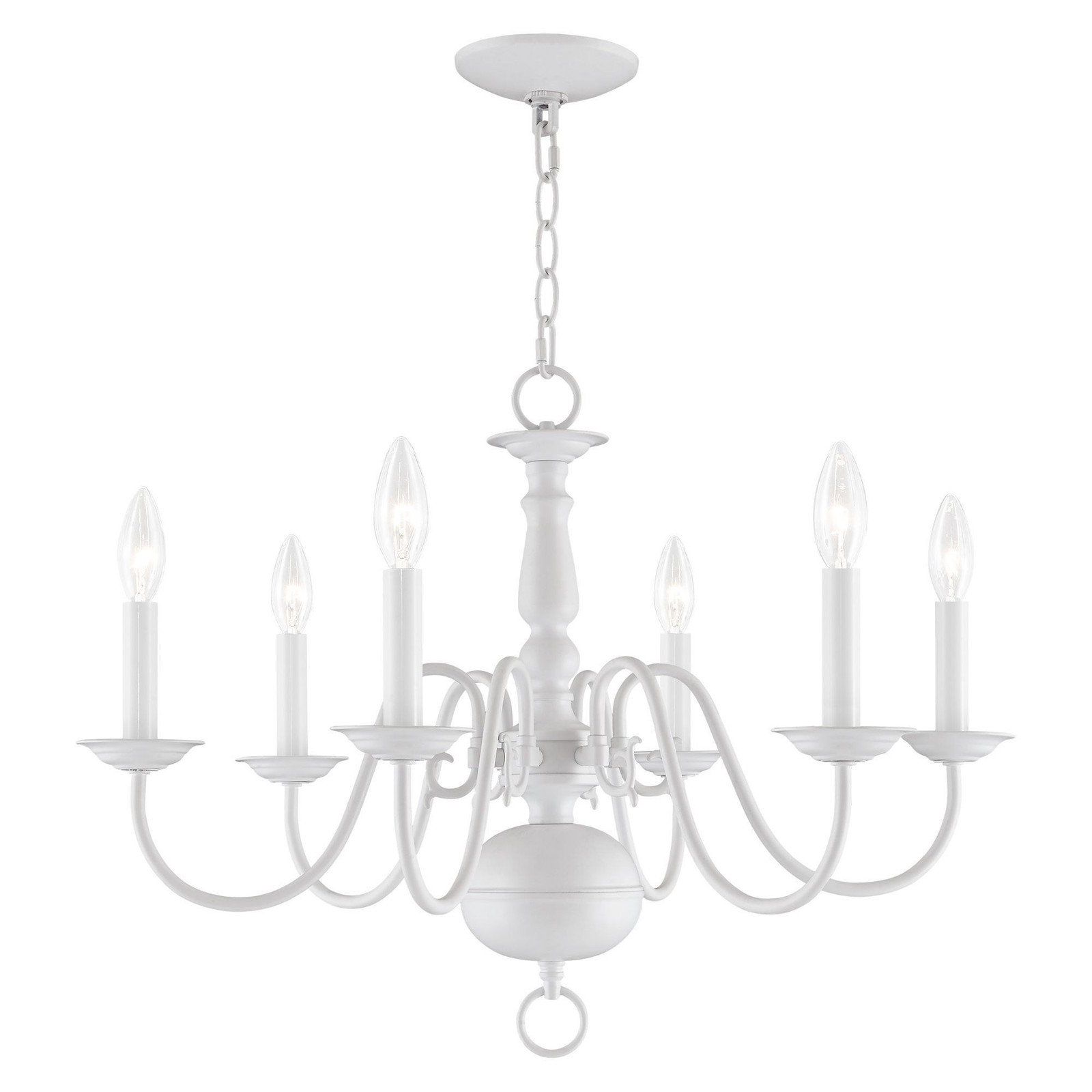 Williamsburgh – 6 Light Chandelier in Traditional Style – 24 Inches wide by 18