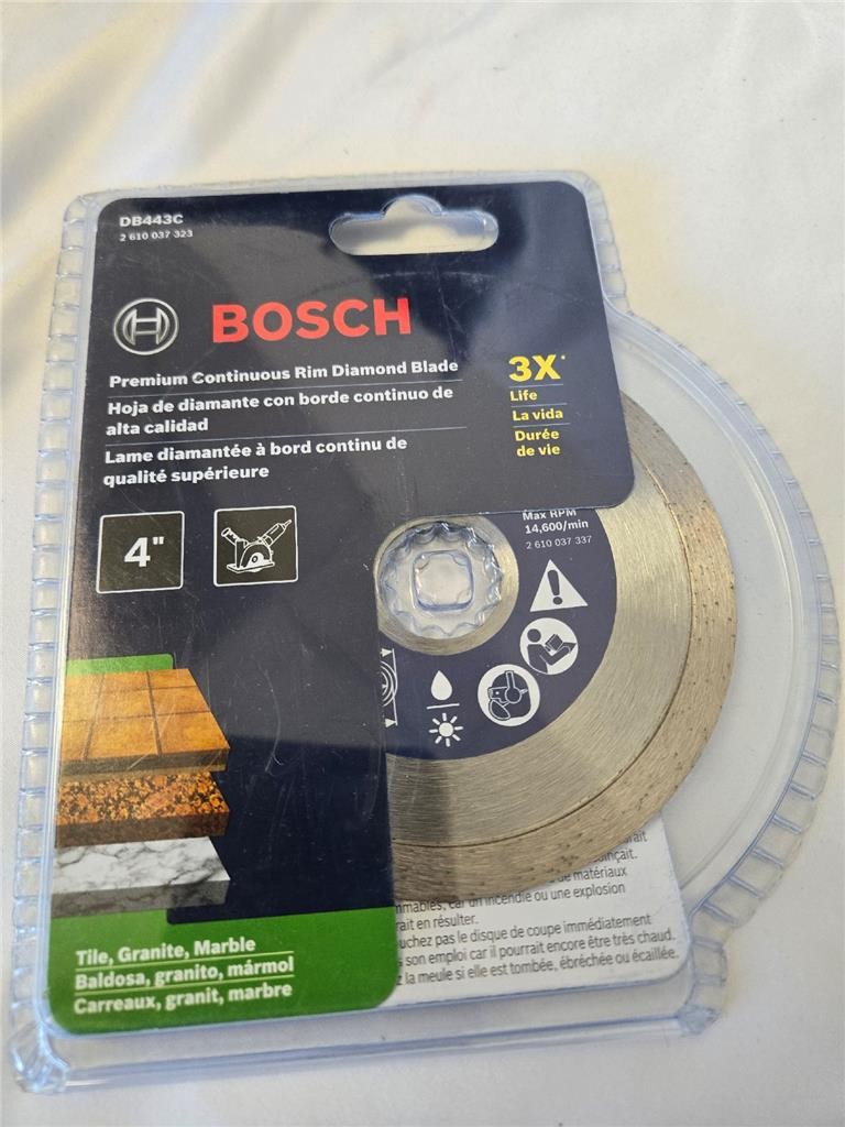 = Bosch Diamond Blade Continuous Rim DB443C 4″ Max RPM 14,600 min NEW