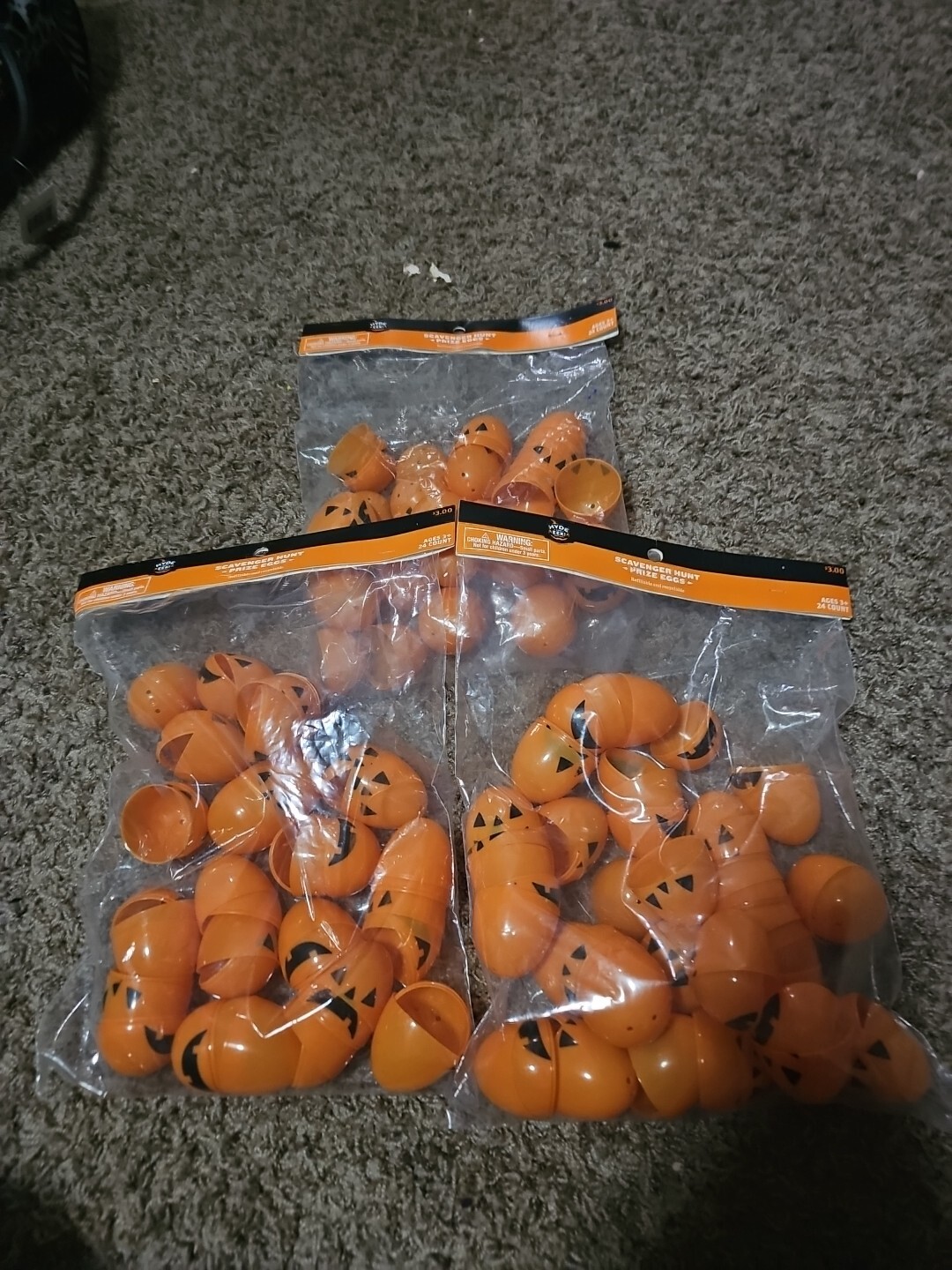 ⚡️Hyde & EEK 24 Scavenger Hunt Fillable Jack-O-Lantern Eggs, Halloween! 👉3 Pk👈