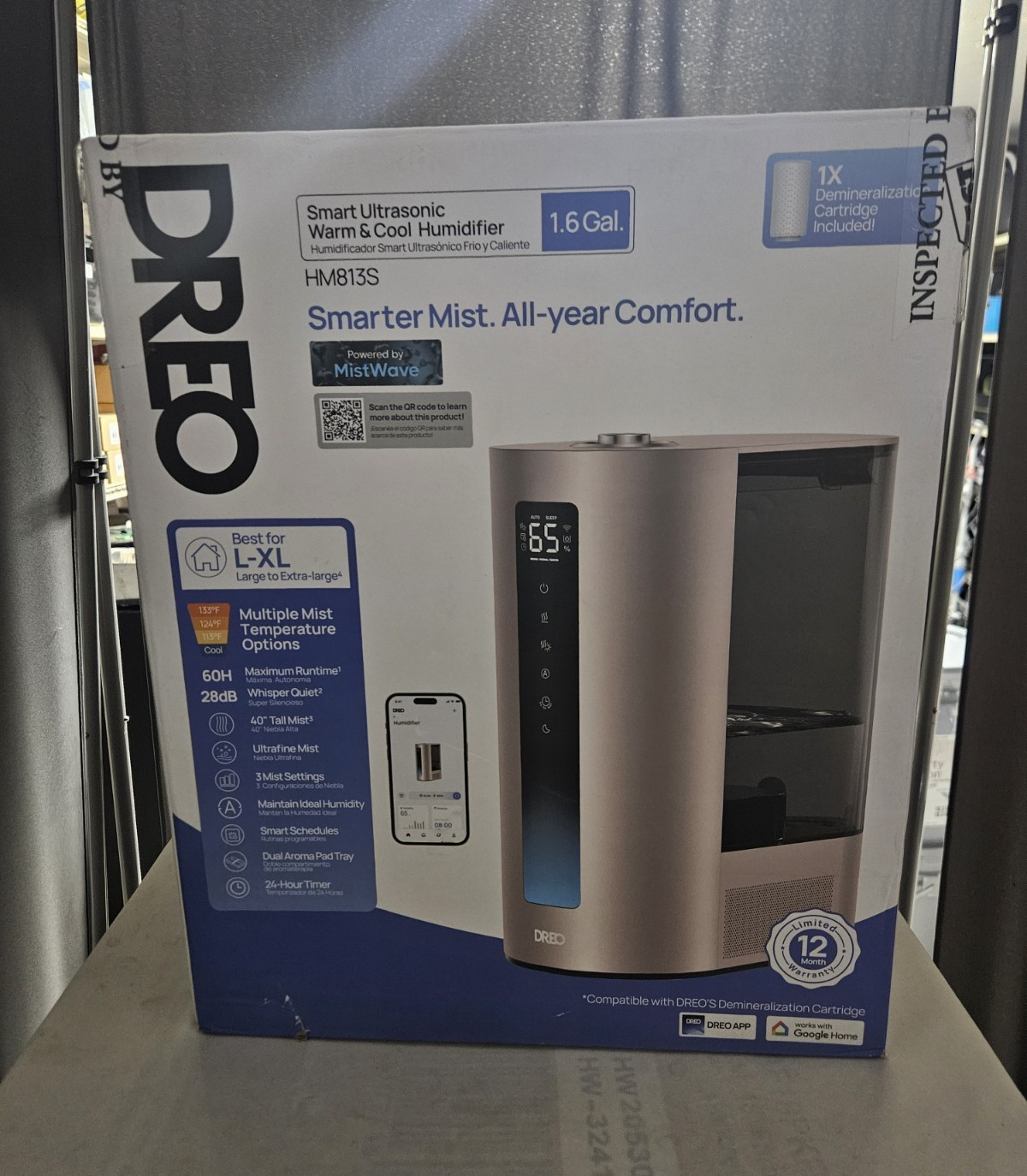 Dreo 6L Smart Humidifier Warm & Cool Mist Humidifier DR-HHM003S Silver Quiet