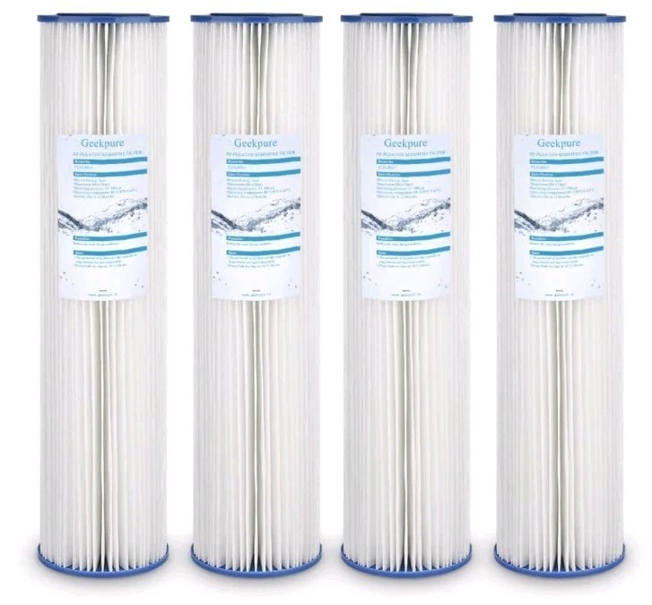 4 Pack Geekpure Whole House PP Sediment Water Filter 5 Mic 4.5 x 20