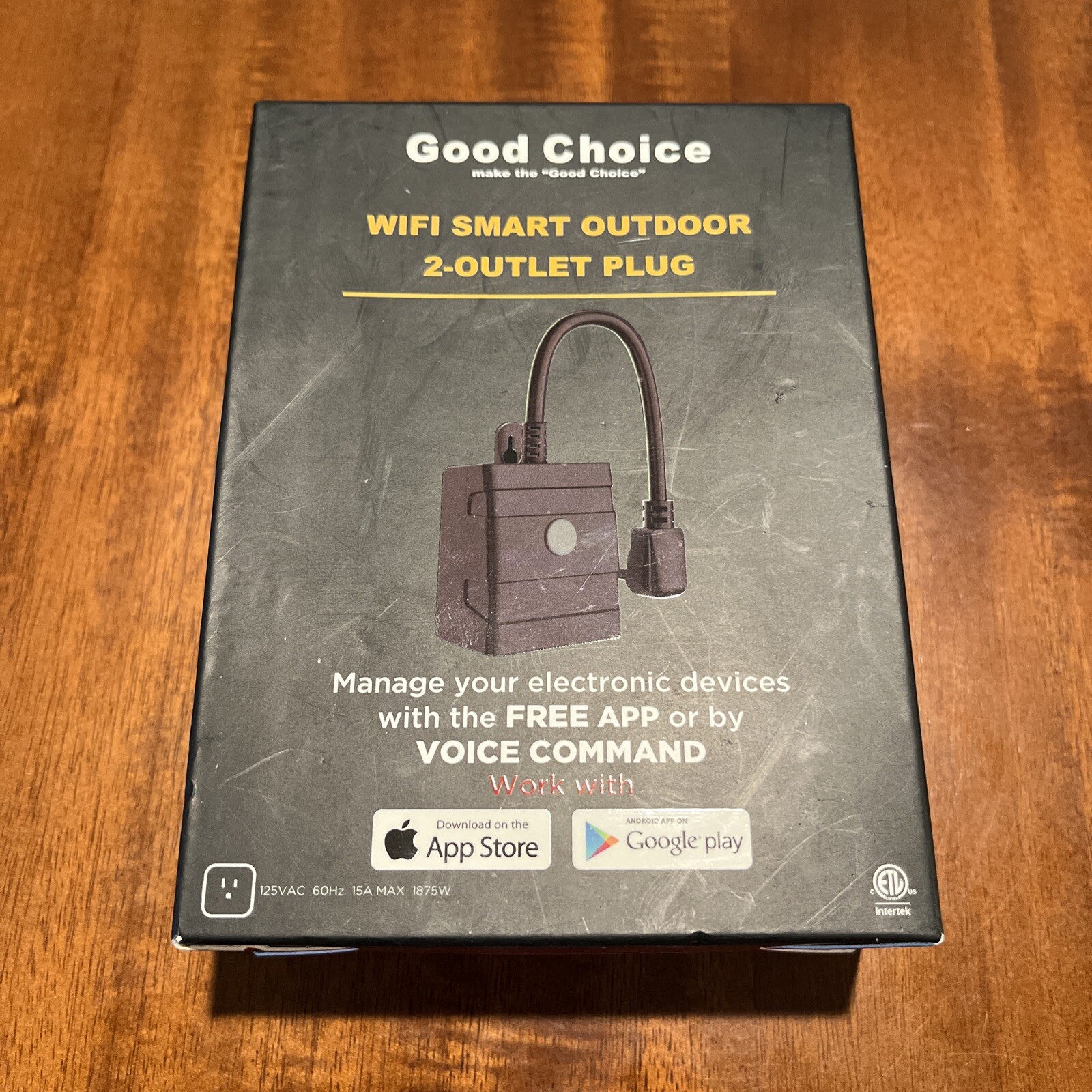 Good Choice Wi-Fi Smart Outdoor 2-Outlet Plug No Hub Required Apple/Google NIB