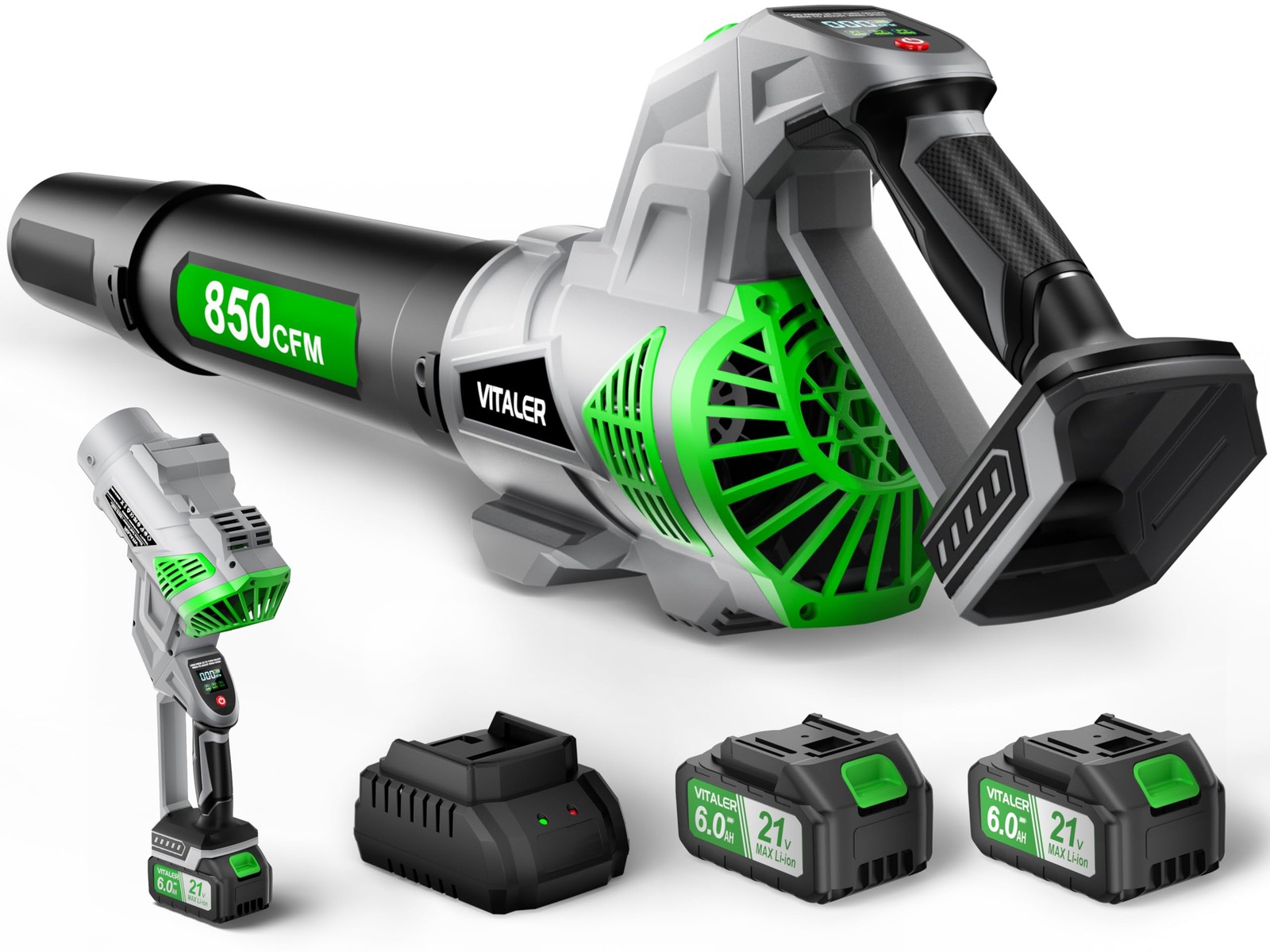 Leaf Blower Cordless with Up to 850 CFM & 250 MPH, Brushless Electric Leaf Bl…