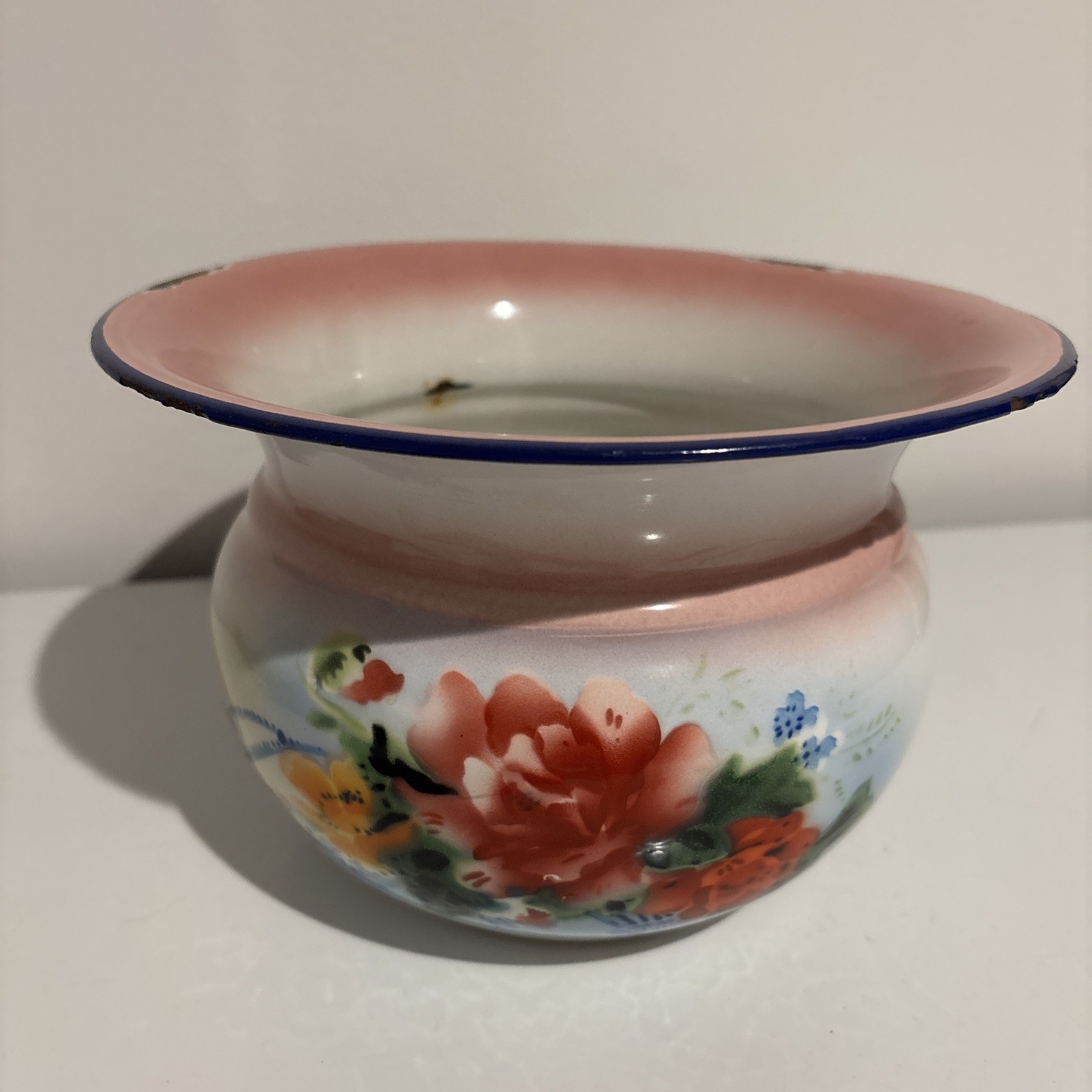 Vintage Style Bumper Harvest Enamel Spittoon