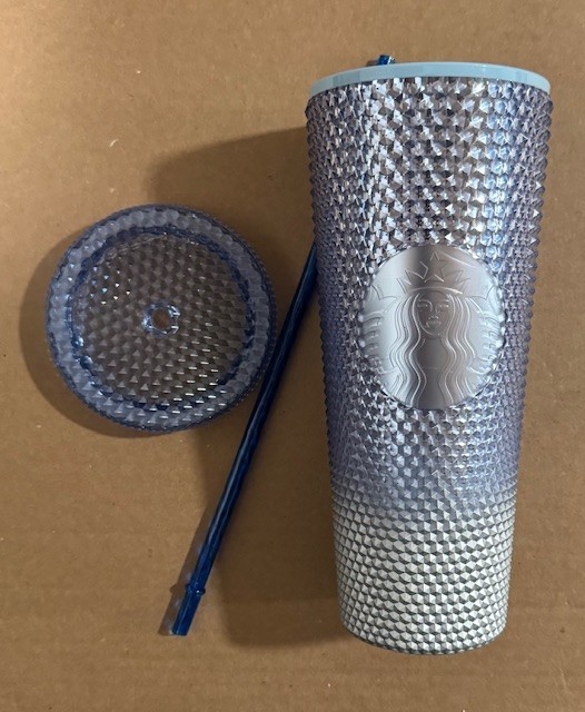 Starbucks Icy Ombre Blue Silver Venti Studded Tumbler Cup Holiday 2023 FREE Ship